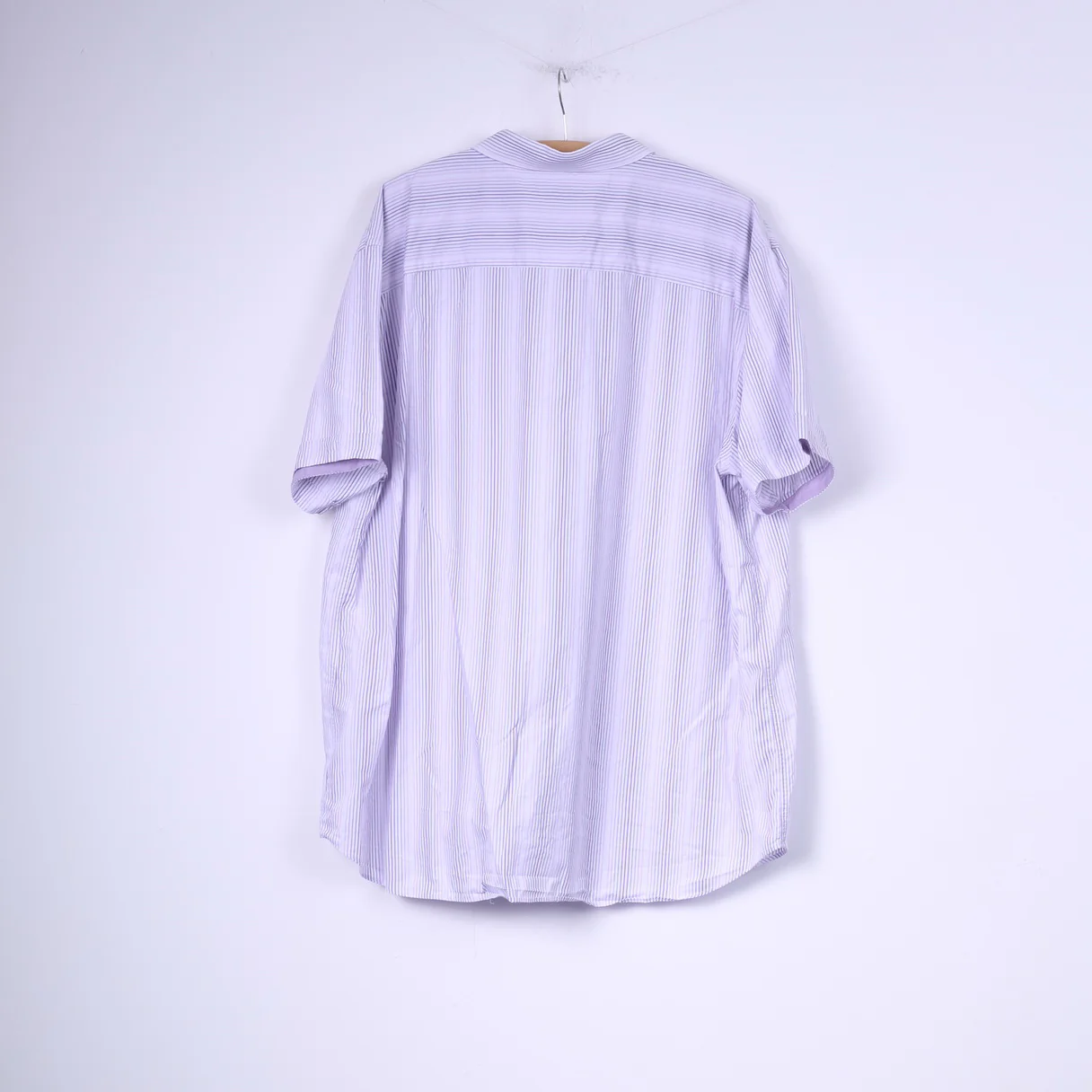 Jeff Banks London Mens 3XL Casual Shirt White Striped Cotton Short Sleeve Top - Image 6