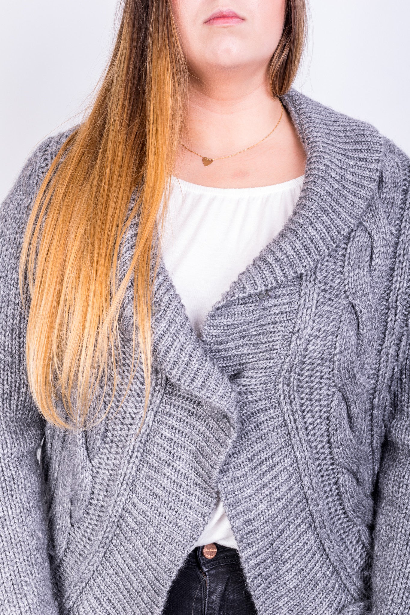 Jeffrey and Paula Womens XL 18 Cardigan Jumper Grey Sweater - Image 3