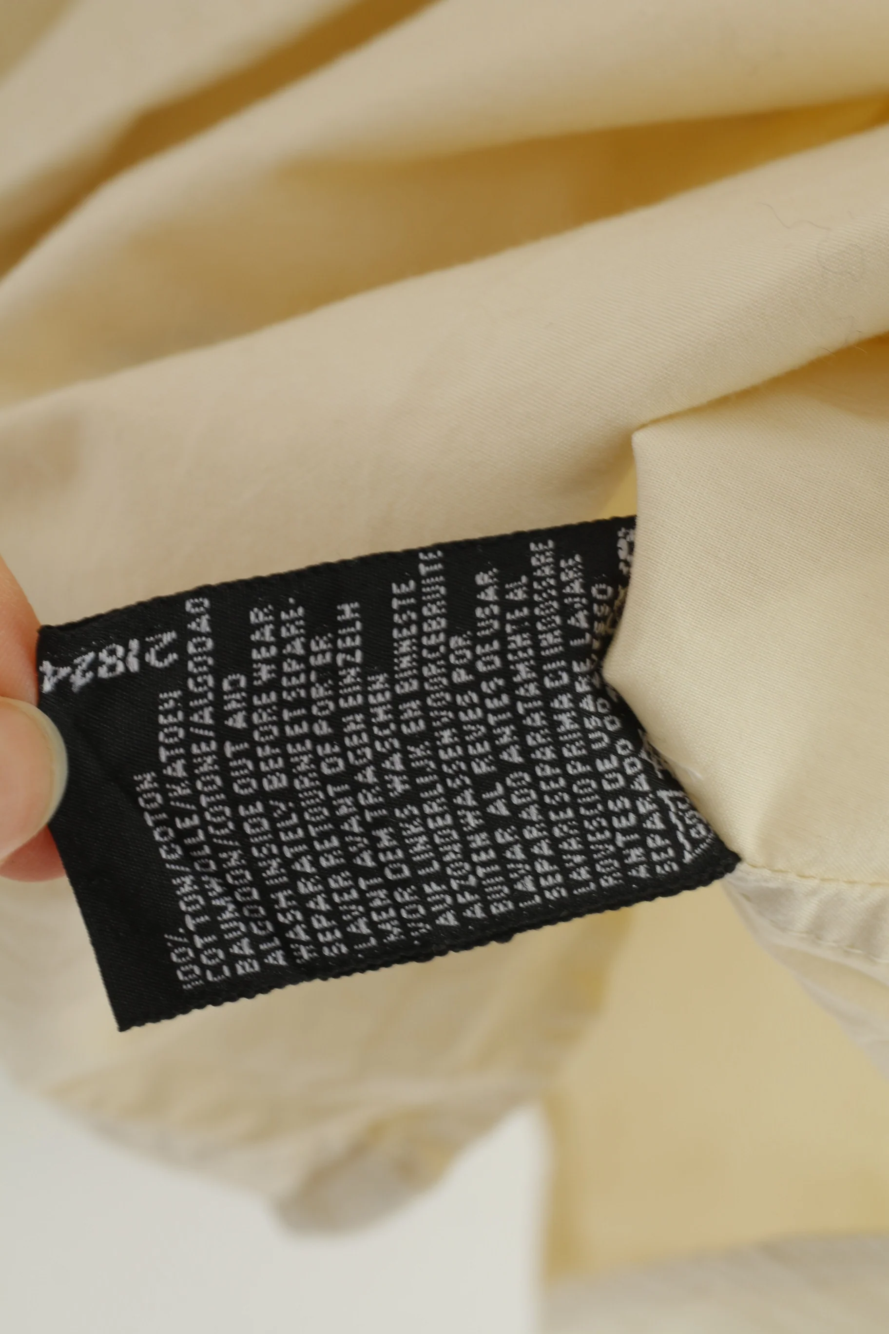 Jinglers Men L Casual Shirt Beige Cotton Short Sleeve Pockets Bottoms Collar Vintage Top - Image 6