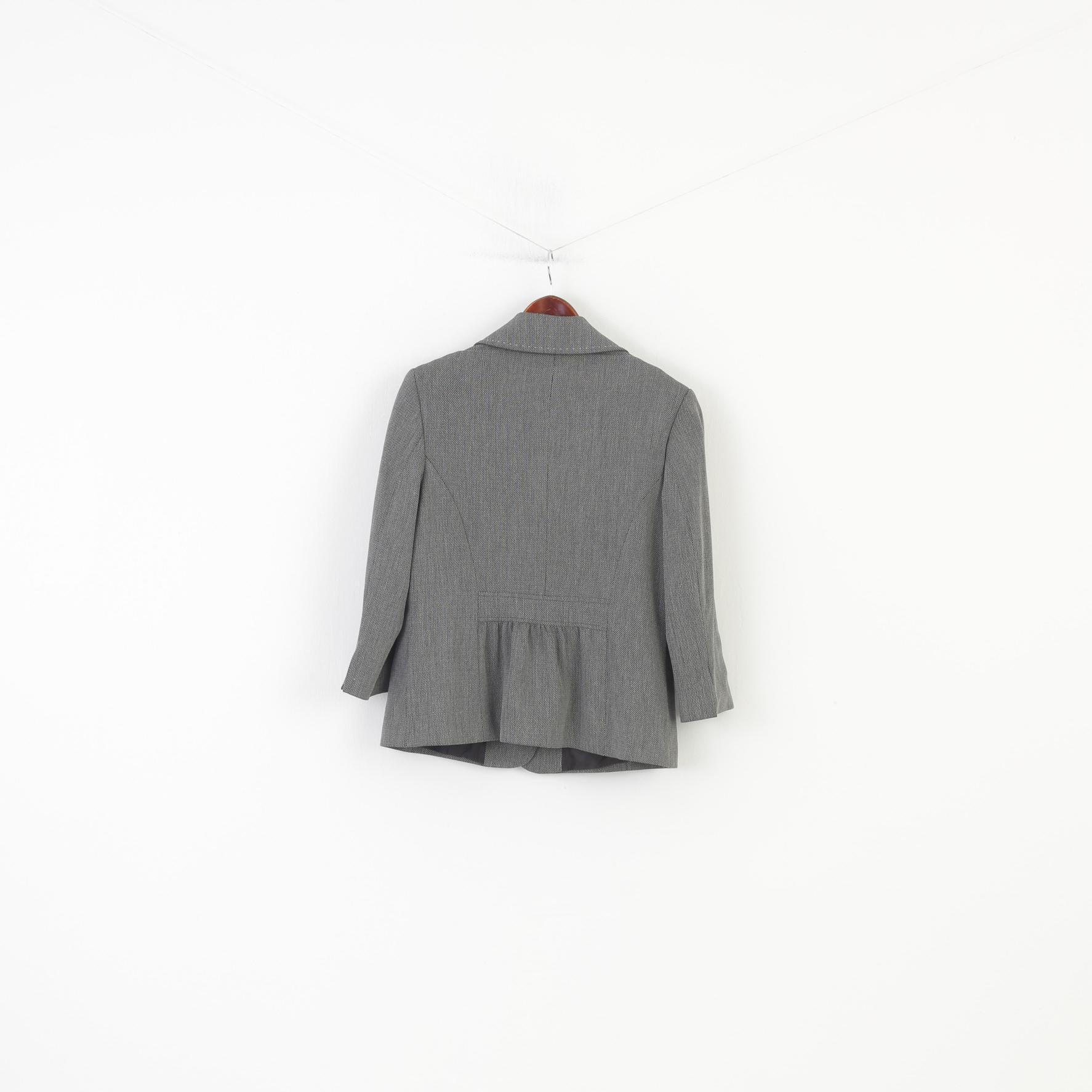 Joanna Hope Woman 14 L Jacket Viscose Bottoms Collar Blazer Black Vintage Shoulder Pads Top - Image 8