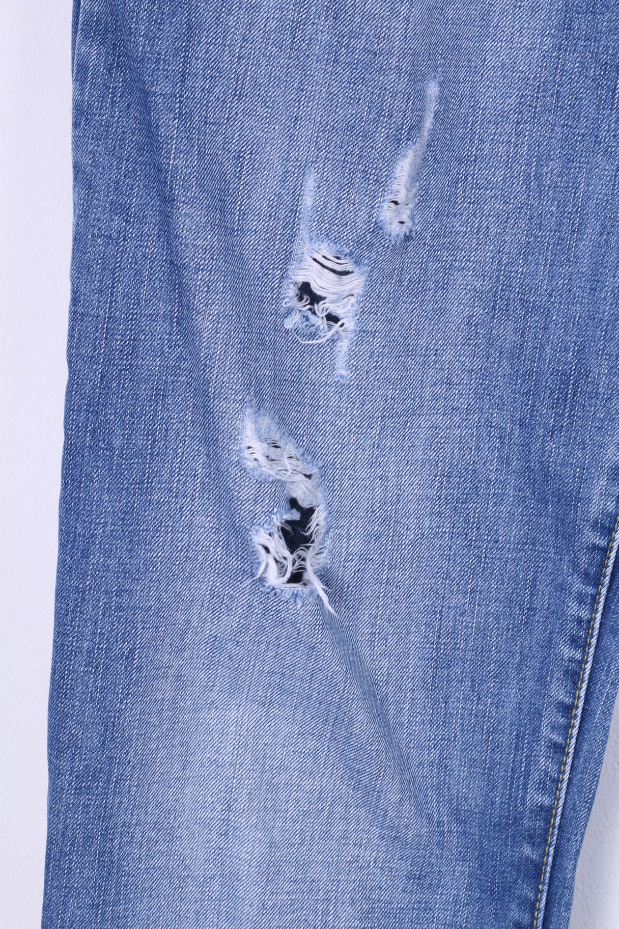 Joe Browns Men 32 Denim Trousers Blue Cotton Ripped Jeans Straight Leg - Image 3