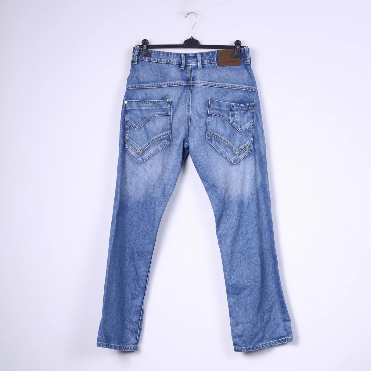 Joe Browns Men 32 Denim Trousers Blue Cotton Ripped Jeans Straight Leg - Image 8