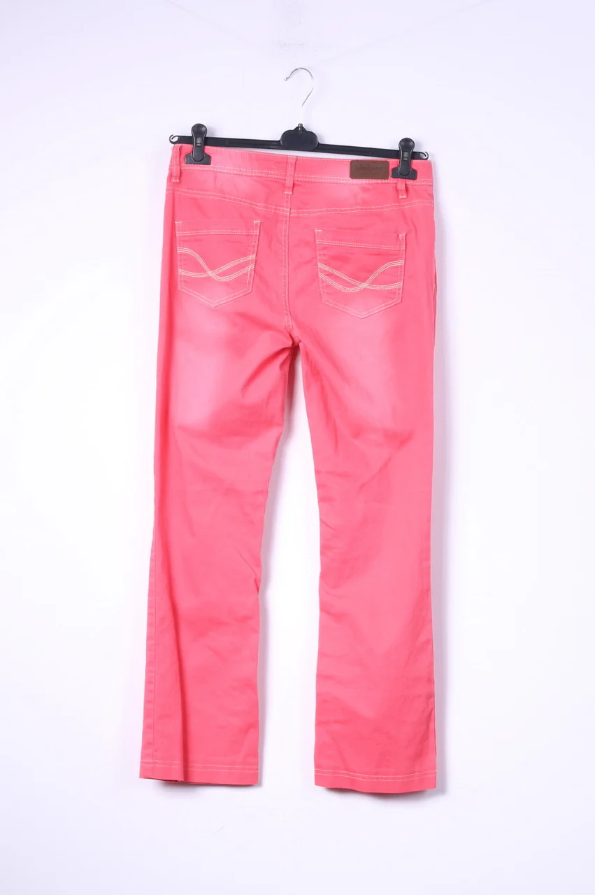 John Baner Jeanswear Womens 12 38 Trousers Pink Cotton Jeans Denim - Image 8