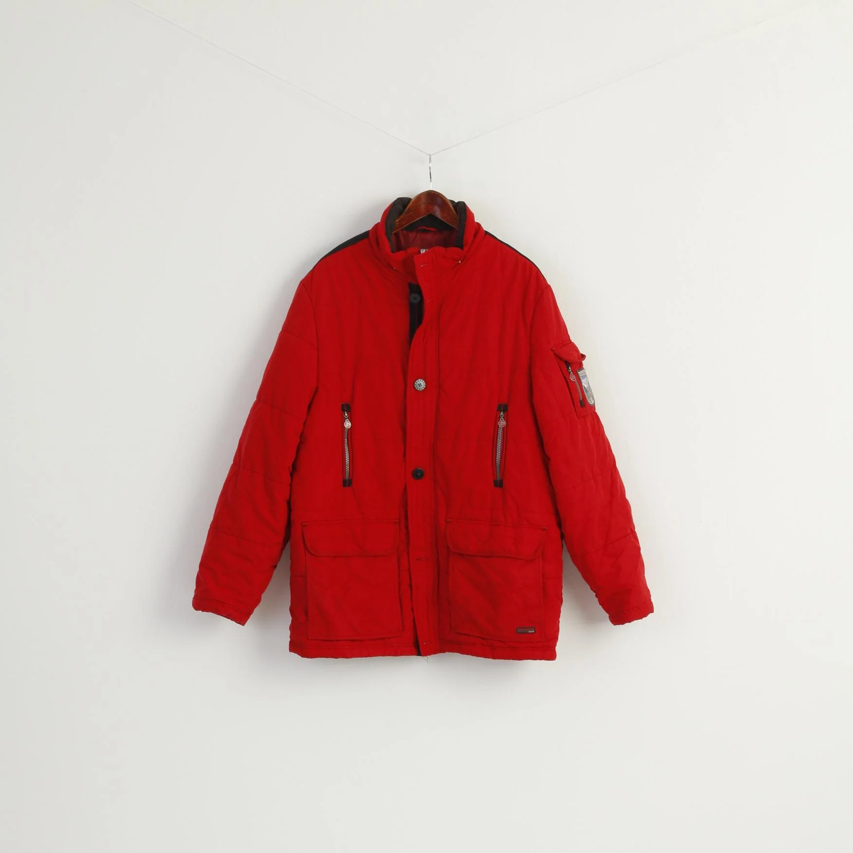 John Bradley Men 54 L Jacket Red Padded Mountain Trail Winter Zip Up Active Top - Image 2
