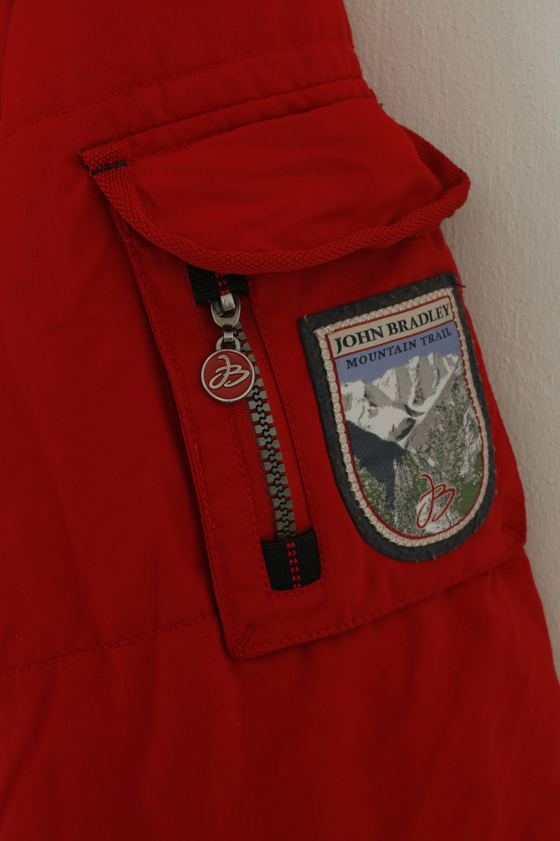 John Bradley Men 54 L Jacket Red Padded Mountain Trail Winter Zip Up Active Top - Image 4
