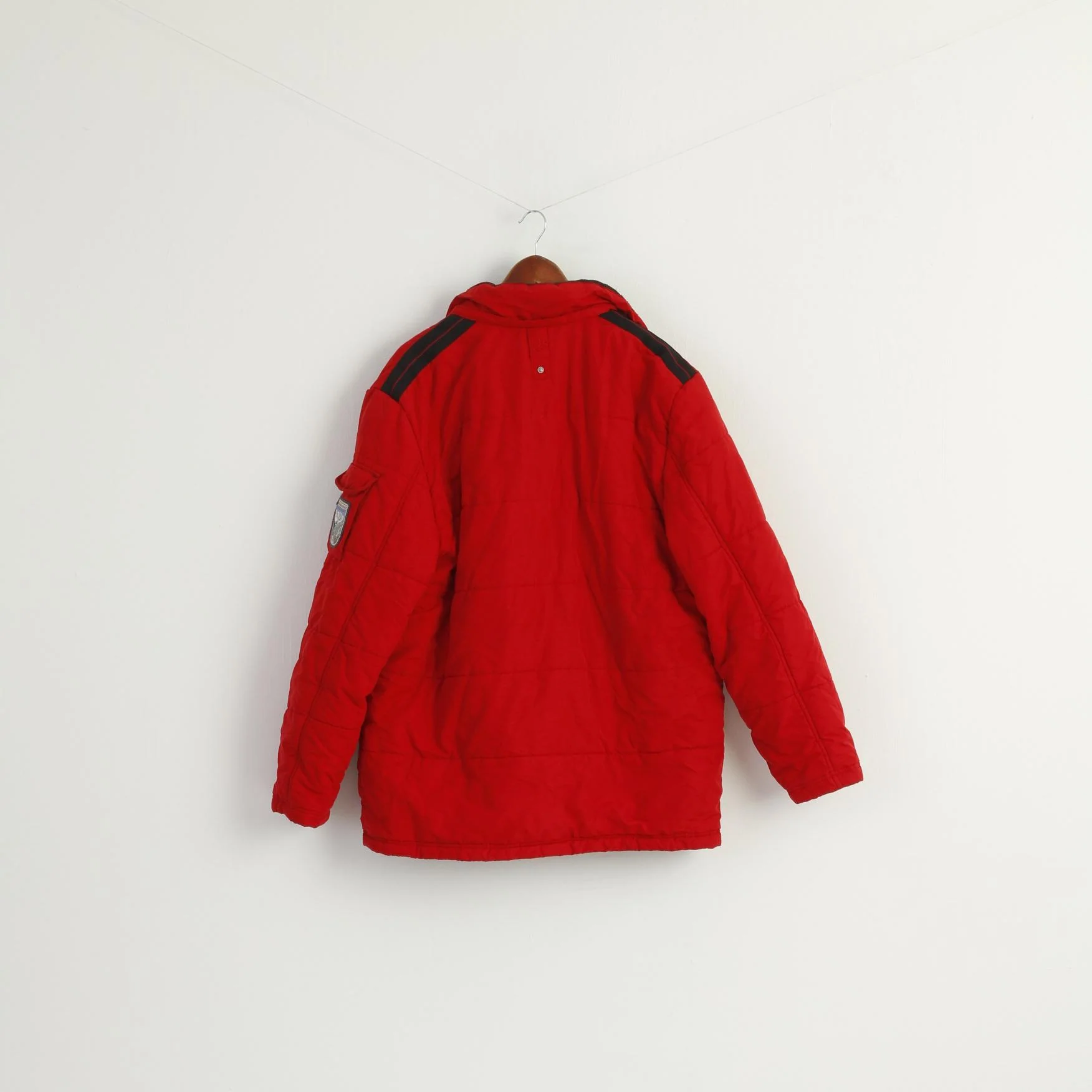 John Bradley Men 54 L Jacket Red Padded Mountain Trail Winter Zip Up Active Top - Image 7