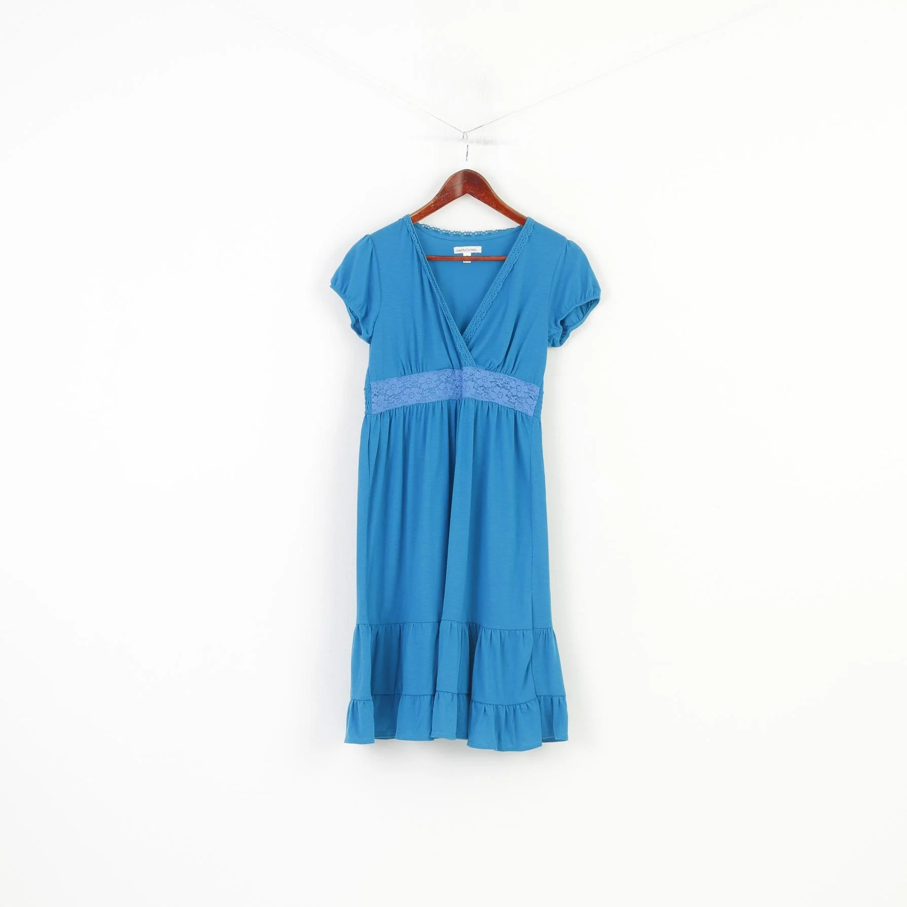 John Paul Richard Women S Dress Sea Turquoise Summer Sundress V Neck Short Sleeve Midi