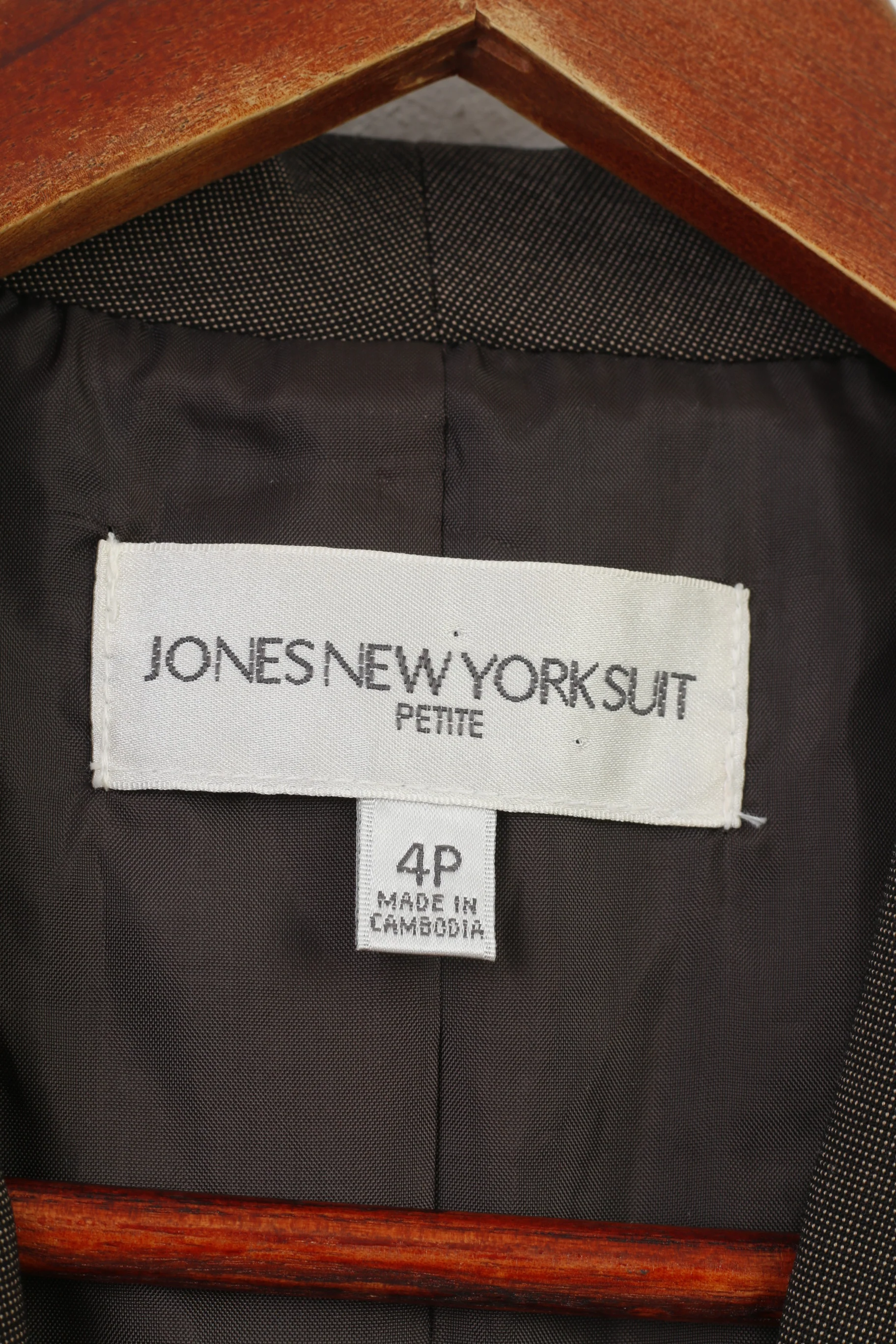 Jones New York Suit Woman 4 Jacket Brown Brasted Collar Petite Vintage Bottoms Blazer Top - Image 4