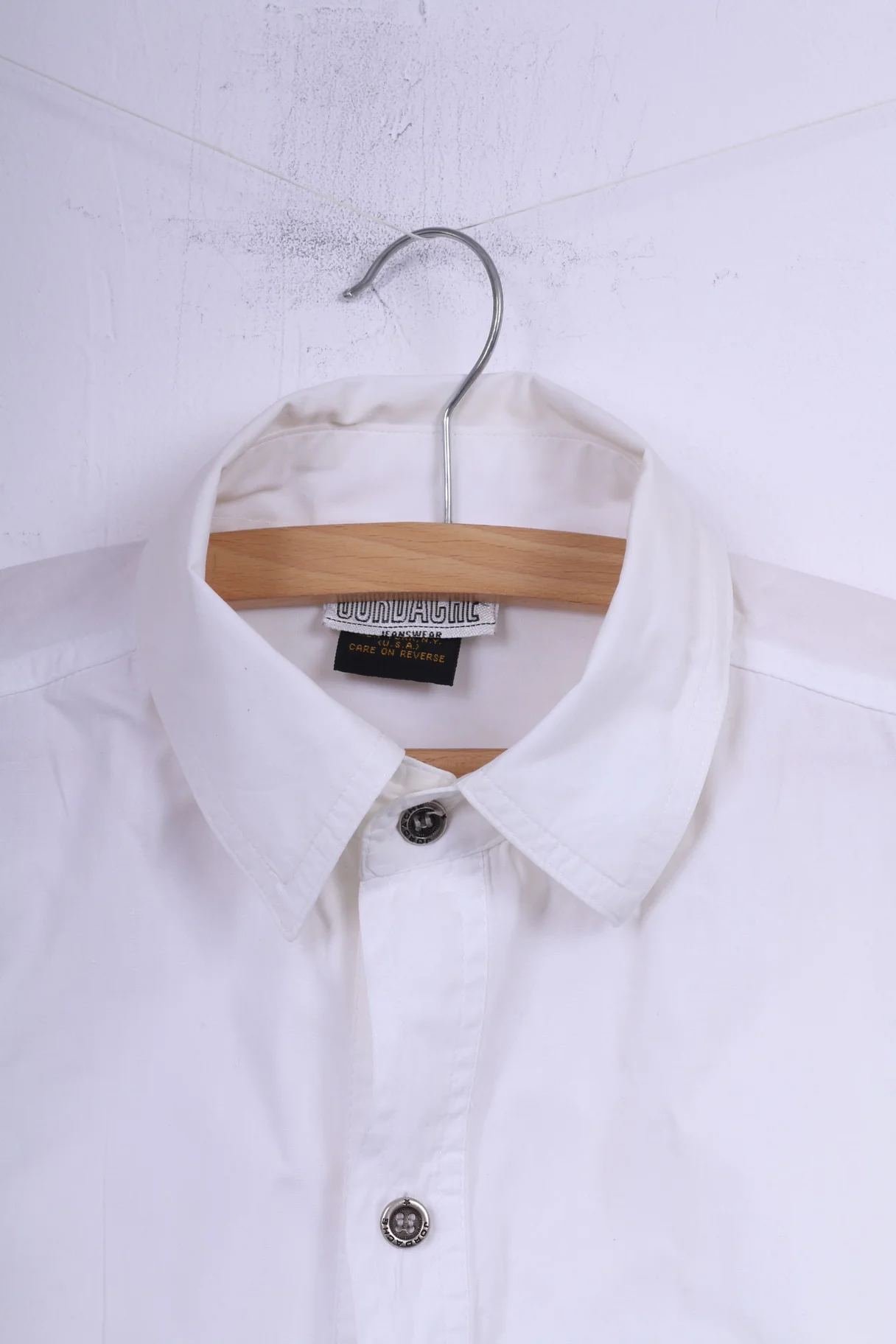 Jordache Jeanswear Mens S Casual Shirt White Short Sleeve Top Vintage - Image 2