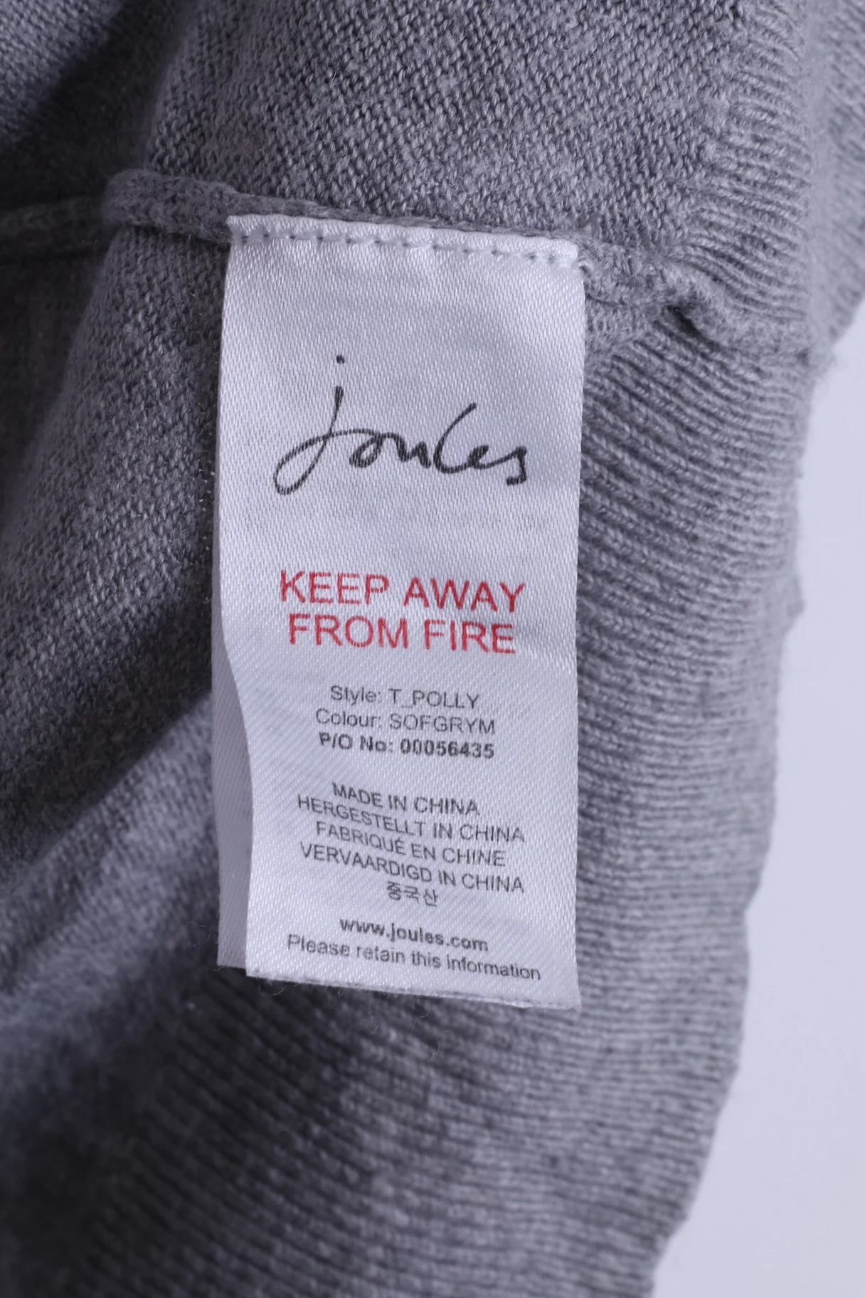 Joules Knitwear Womens 14 XL Jumper V Neck Sweater Grey Cotton - Image 5