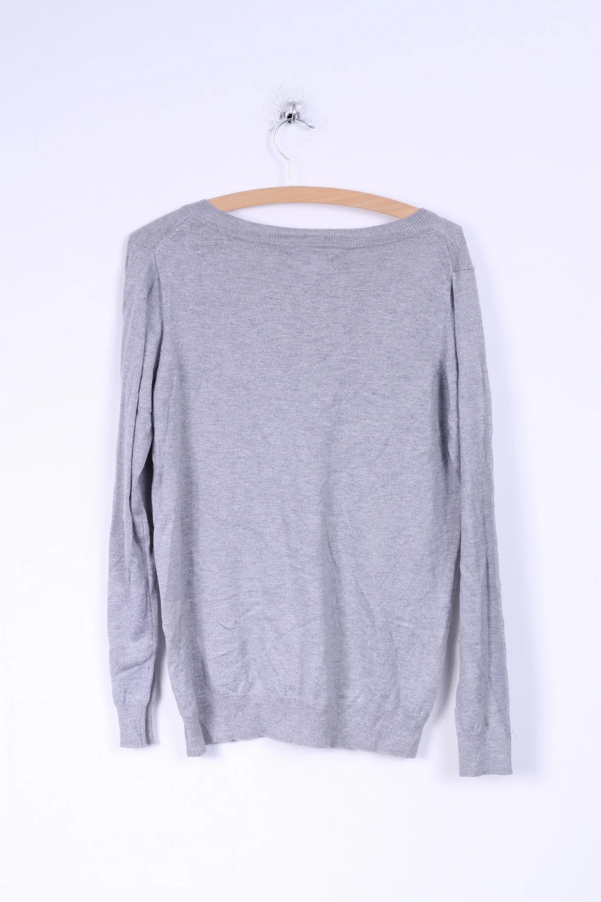 Joules Knitwear Womens 14 XL Jumper V Neck Sweater Grey Cotton - Image 6