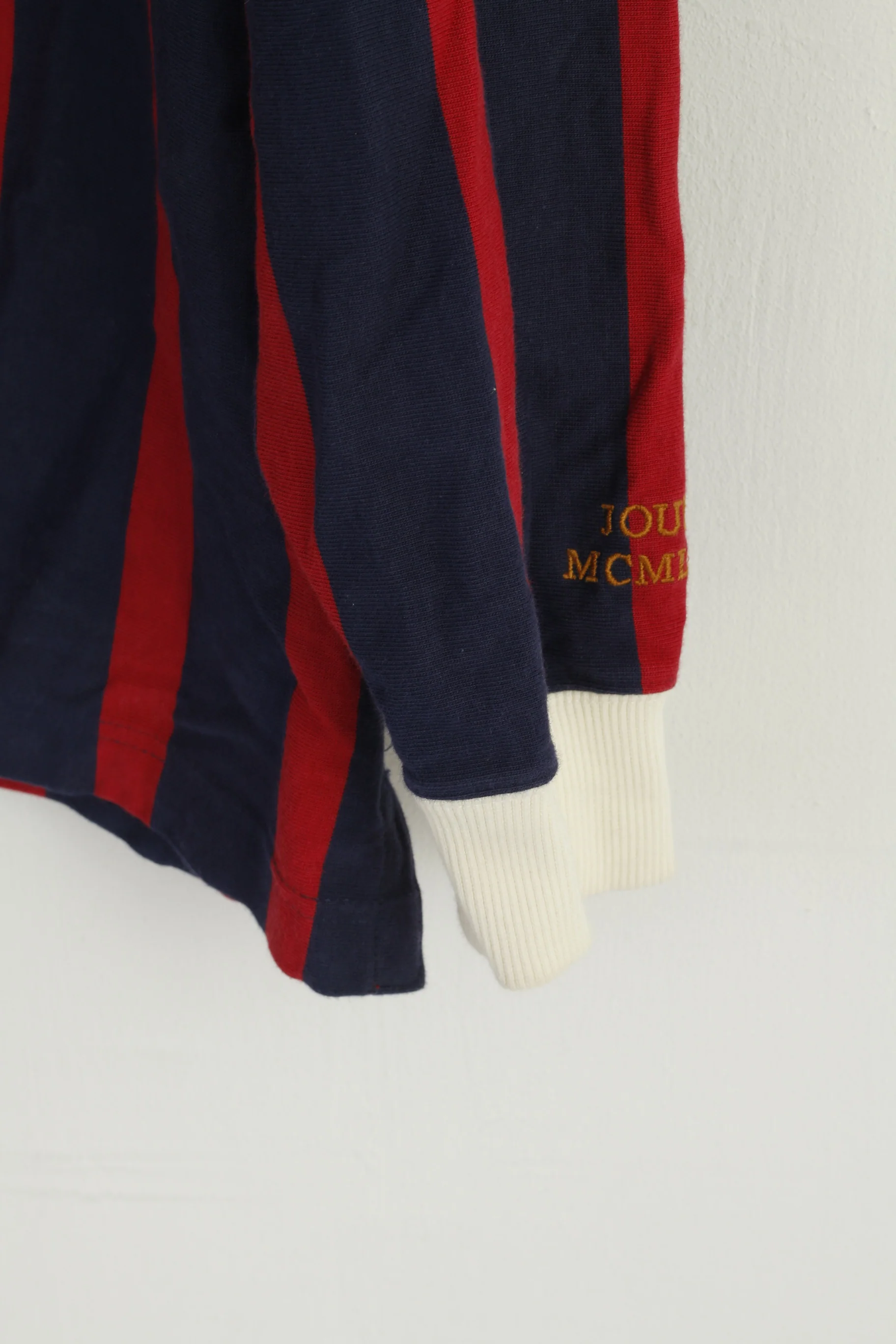 JOULES Men XL Polo Shirt Navy Striped England Rugby Club Long Sleeve Top - Image 4
