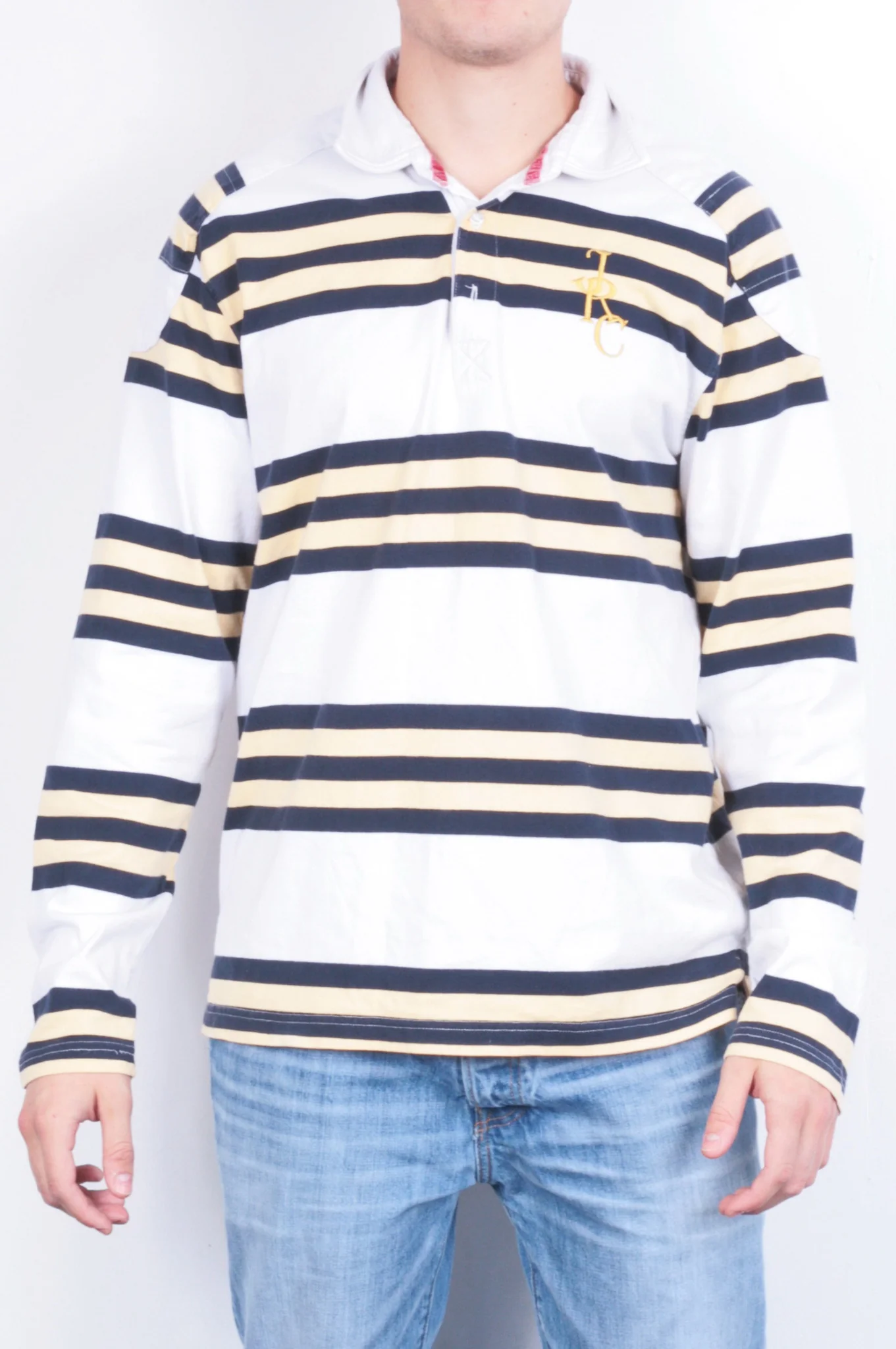 Joules Mens M Polo Shirt Rugby Club Striped Cotton - Image 2