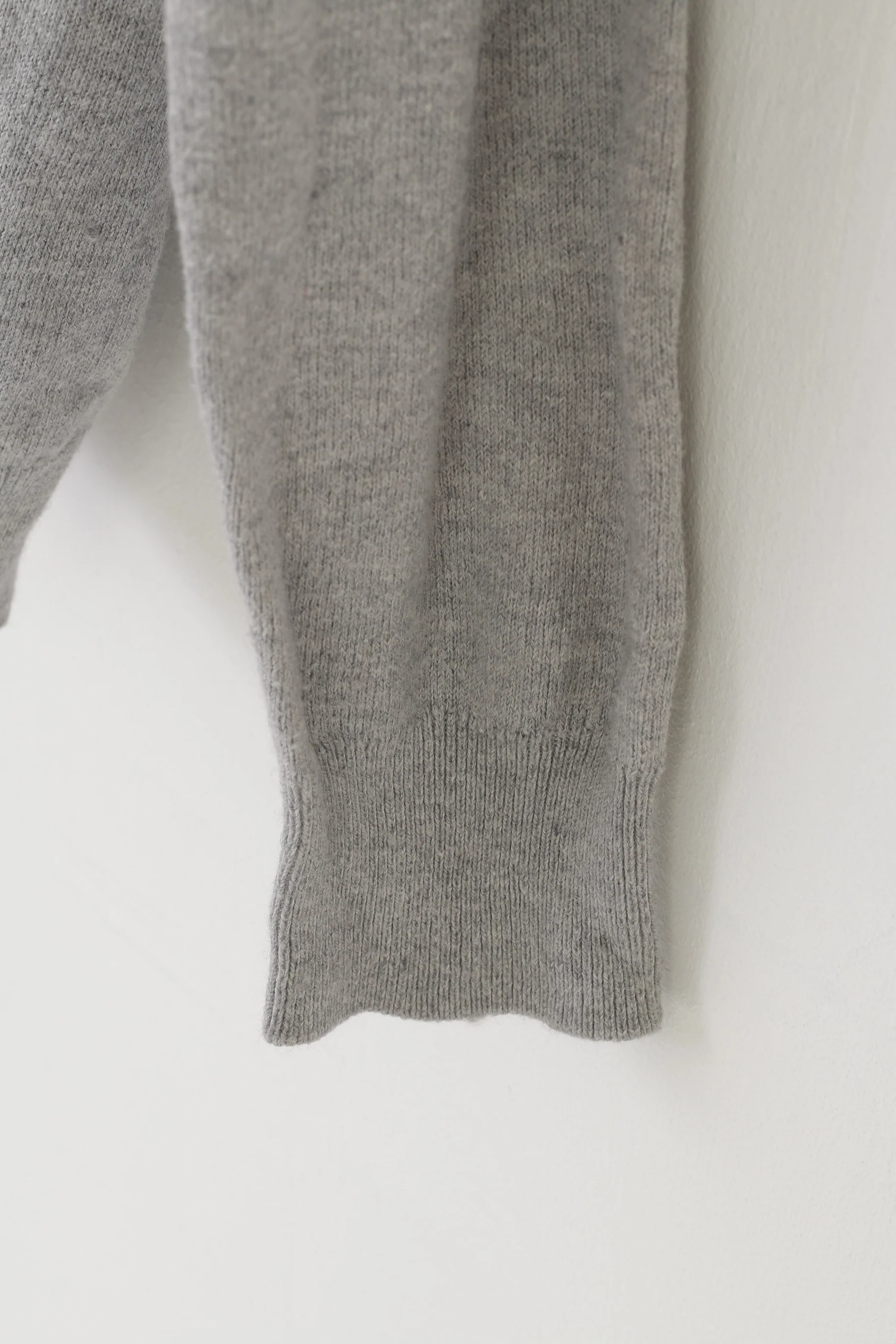 Joules Women L Jumper Gray Cotton Blend Vintage Knitwear V Neck Sweater - Image 3