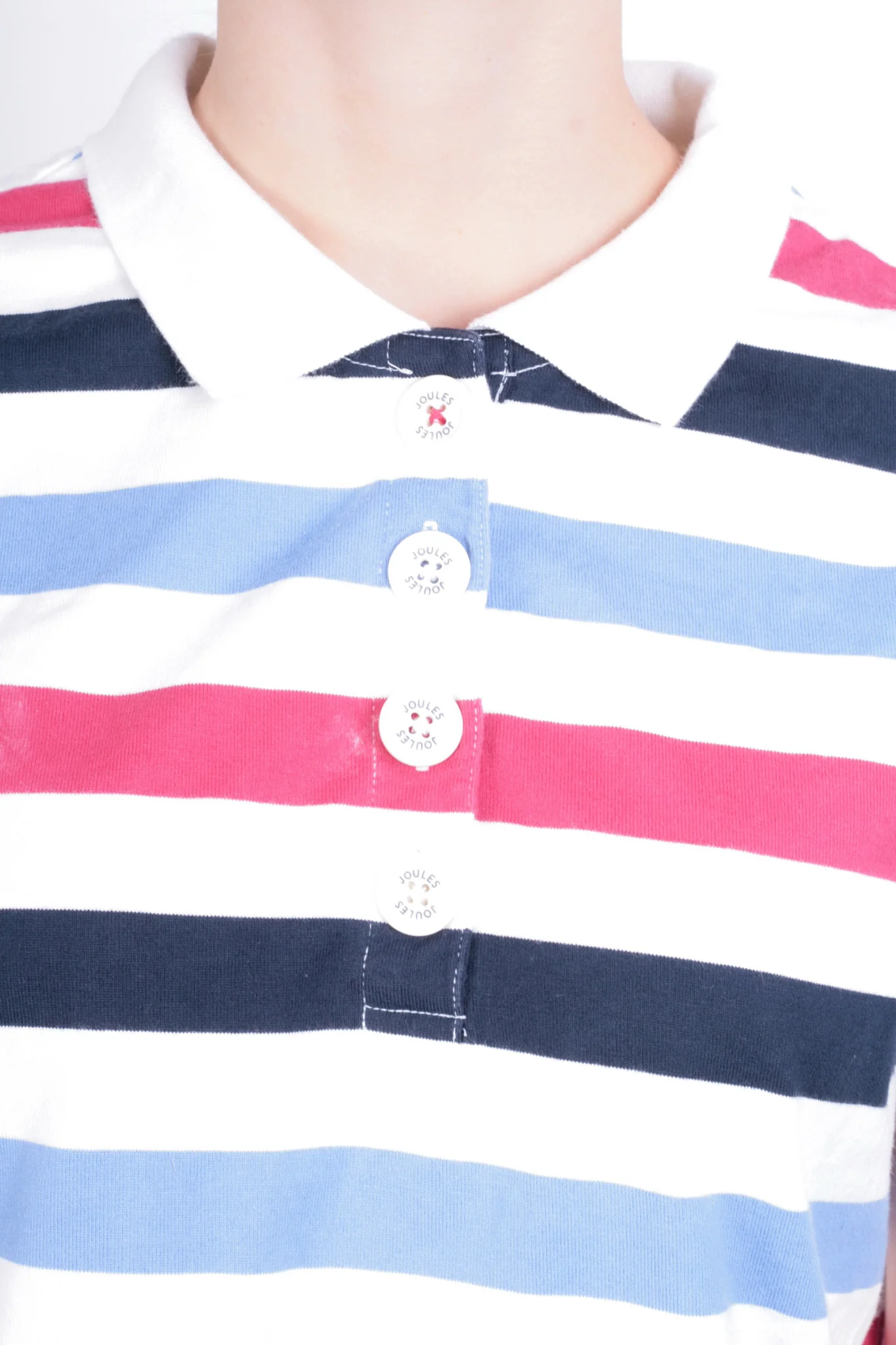 Joules Women's 2XL Polo Shirt Striped White Short Sleeve - Image 3