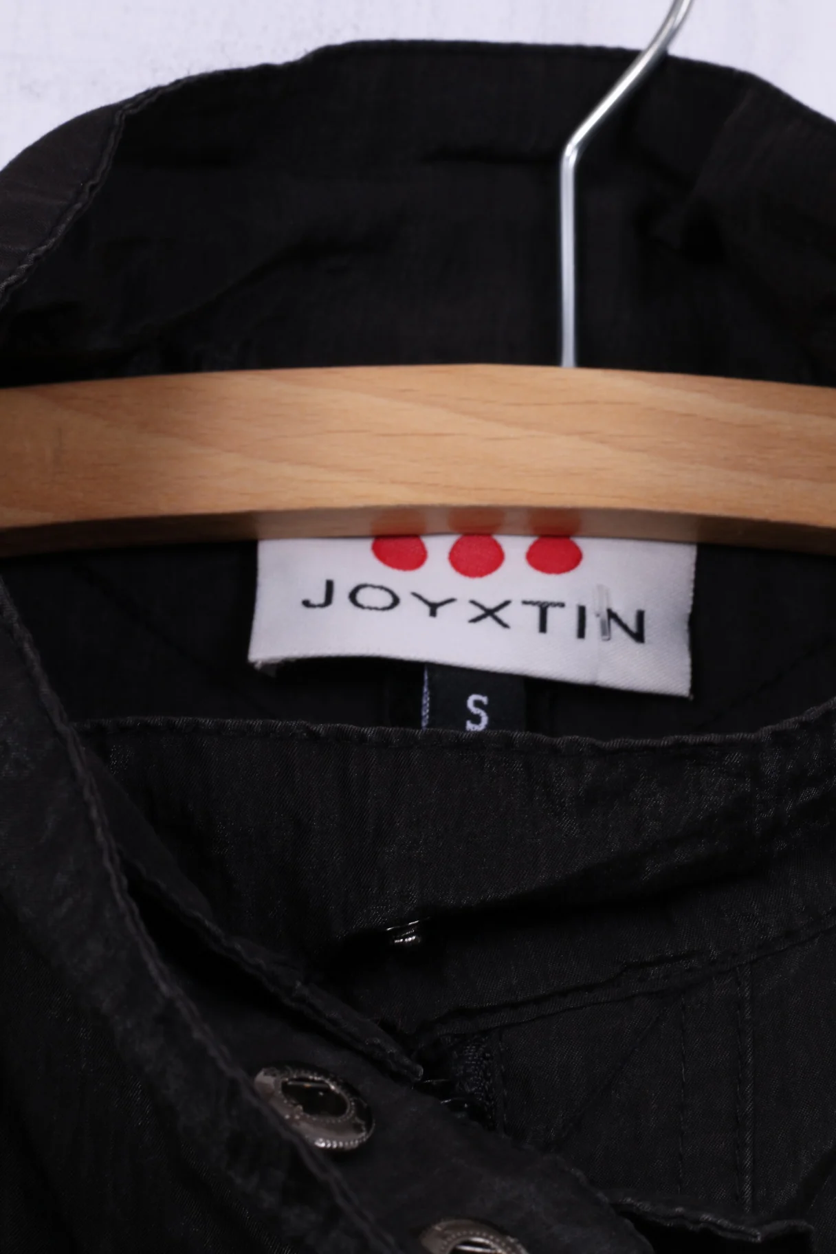 Joyxtin Womens S Lightweight Jacket Black Full Zipper Stand Up Collar Cotton Nylon - Image 4