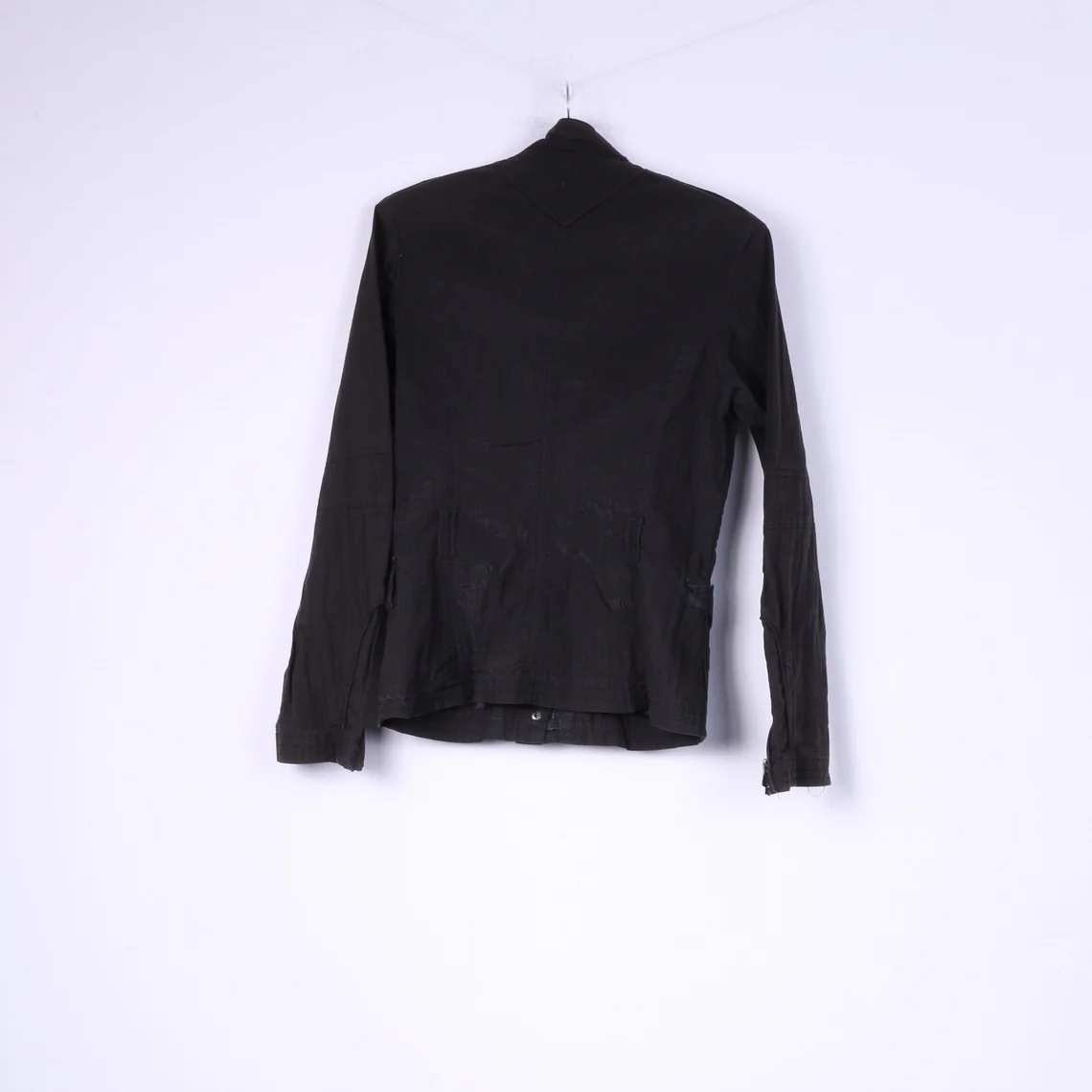 Joyxtin Womens S Lightweight Jacket Black Full Zipper Stand Up Collar Cotton Nylon - Image 6