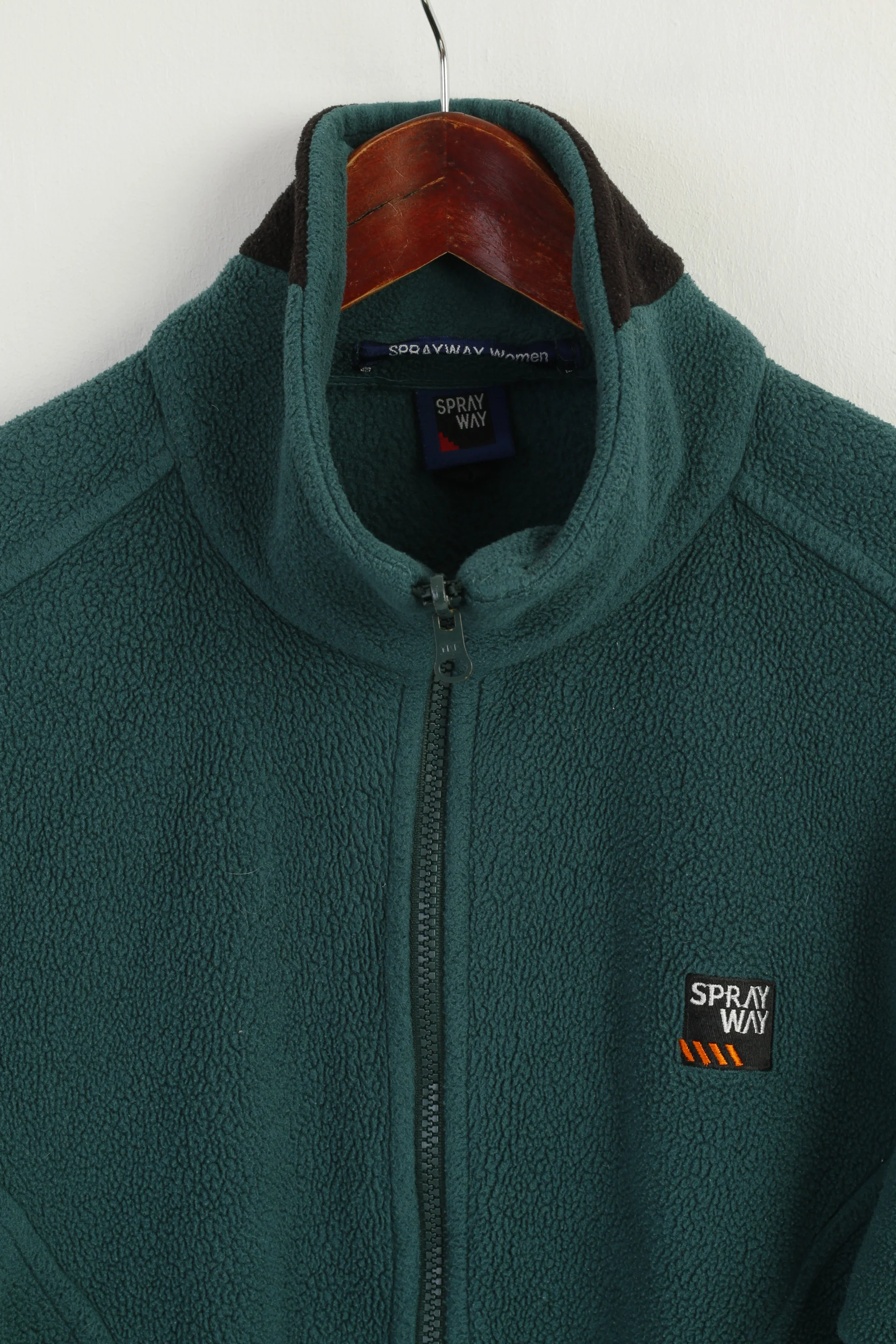 Spray Way Women S Fleece Top Green Vintage Warm Full Zipper Outdoor Top - Image 2