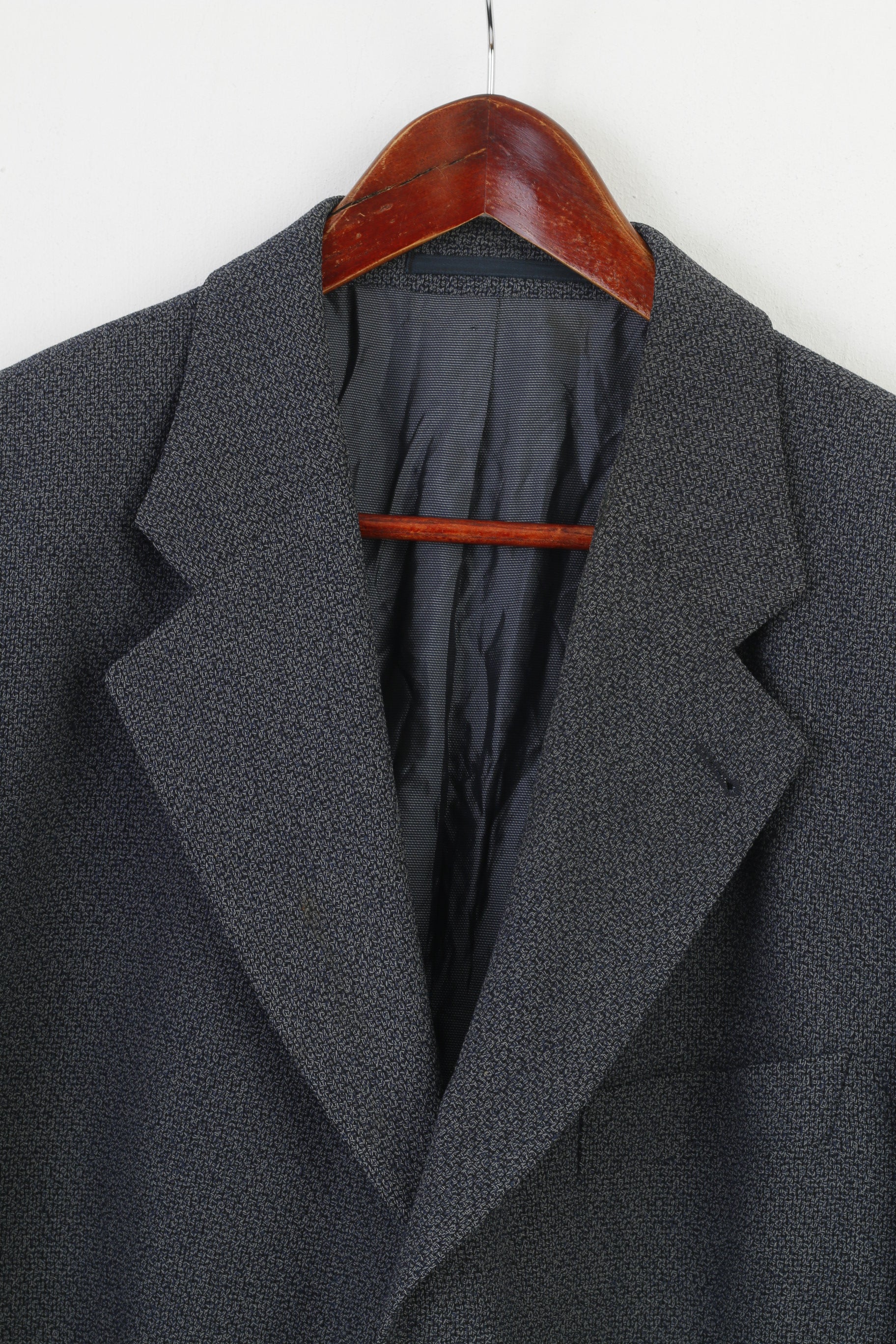Tules Men 52 42 Blazer Vintage Italy Wool Navy Single Breasted Flamenco Jacket - Image 2