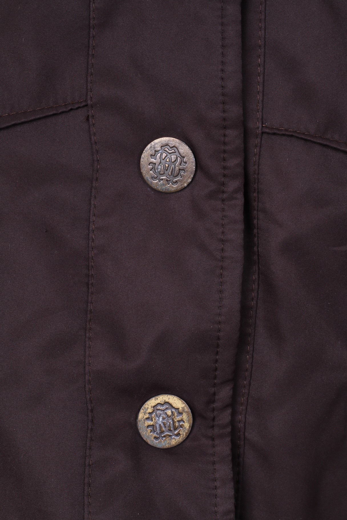 Just Cavalli Women S/M Jacket Brown Snaps Cotton Italy Collared Cropped Top - Image 5