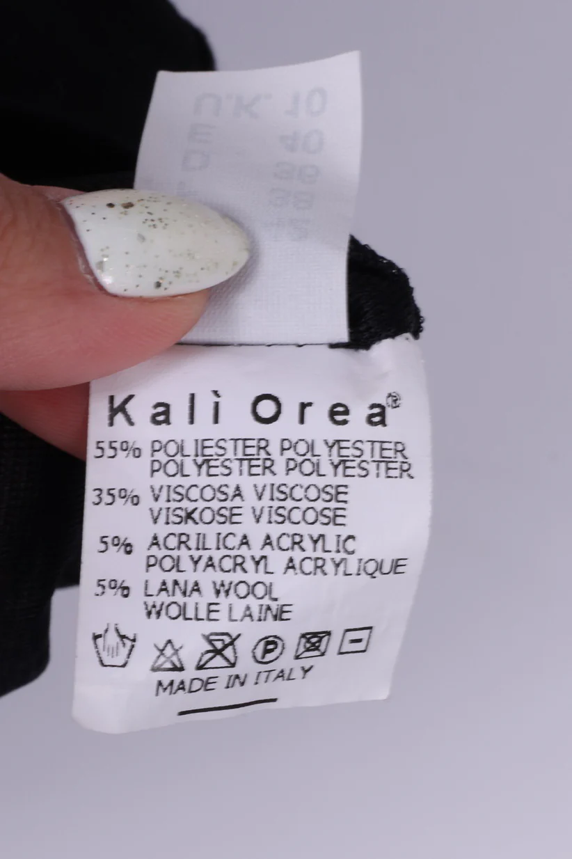 Kali Orea Womens 10 S Mini Dress Multi print Black Short Sleeve Different Textures Italy - Image 5
