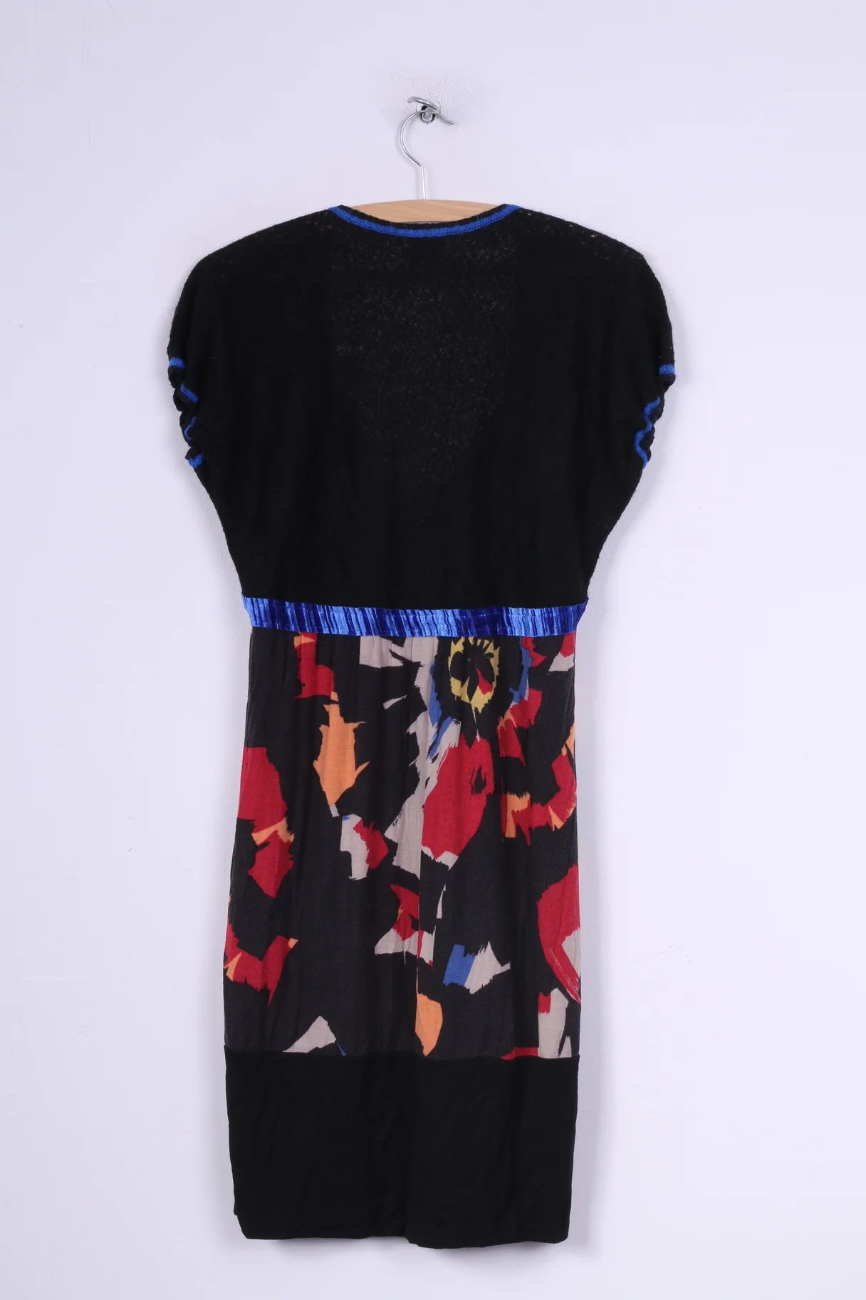 Kali Orea Womens 10 S Mini Dress Multi print Black Short Sleeve Different Textures Italy - Image 6
