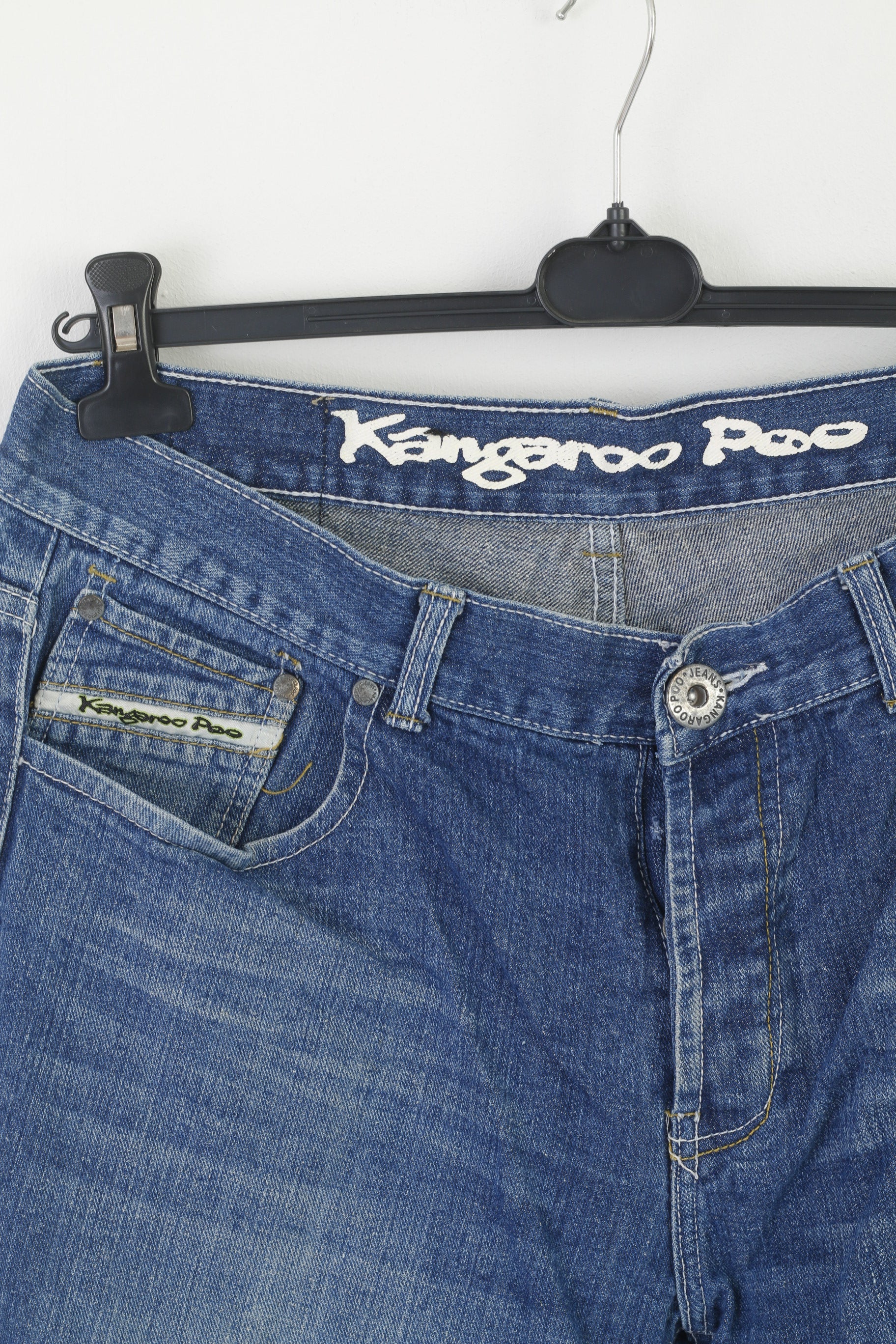 Kangaroo Poo Men 36 Jeans Trousers Blue Denim Cotton Vintage Casual Vintage Pants - Image 2