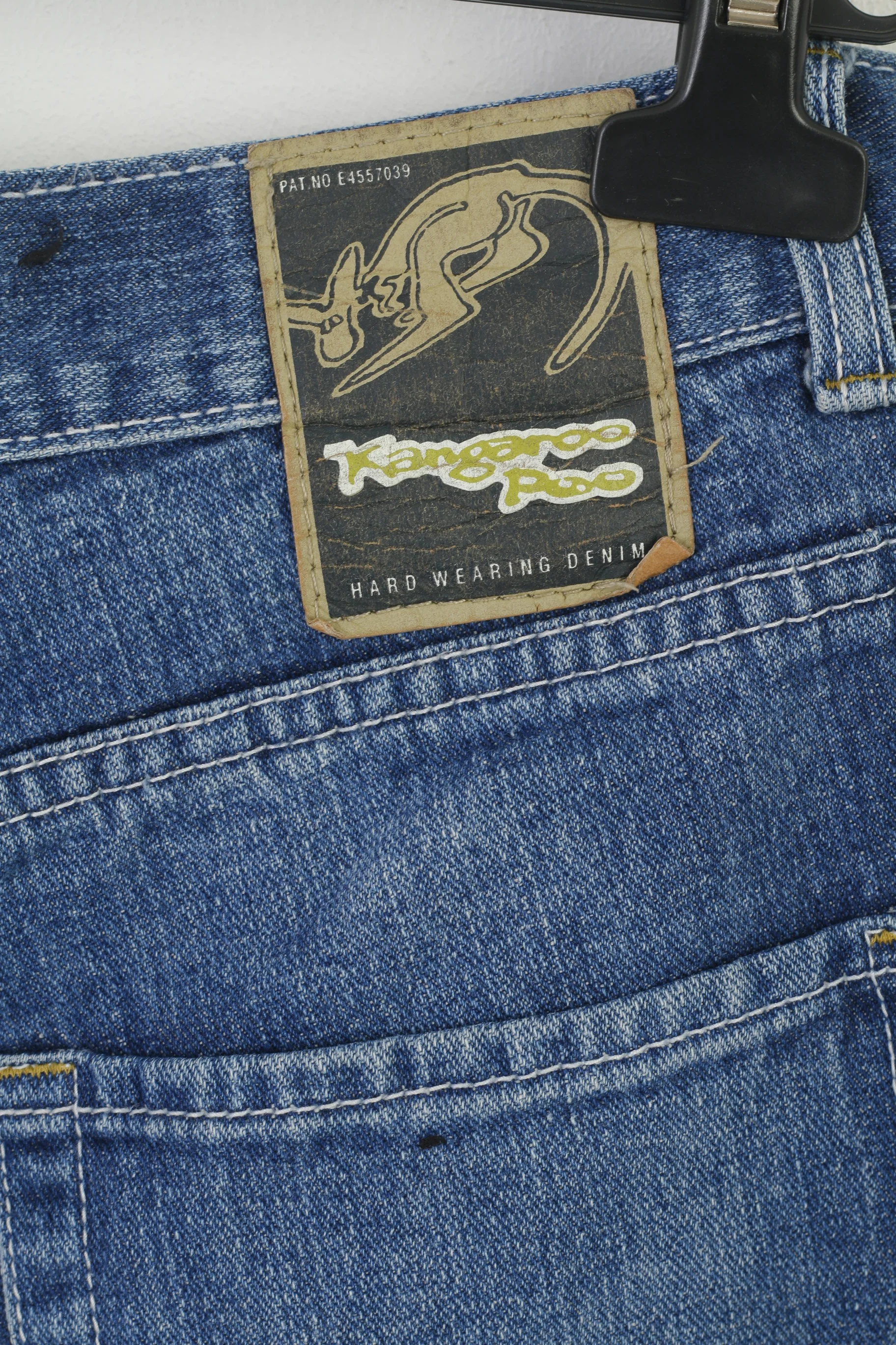 Kangaroo Poo Men 36 Jeans Trousers Blue Denim Cotton Vintage Casual Vintage Pants - Image 5