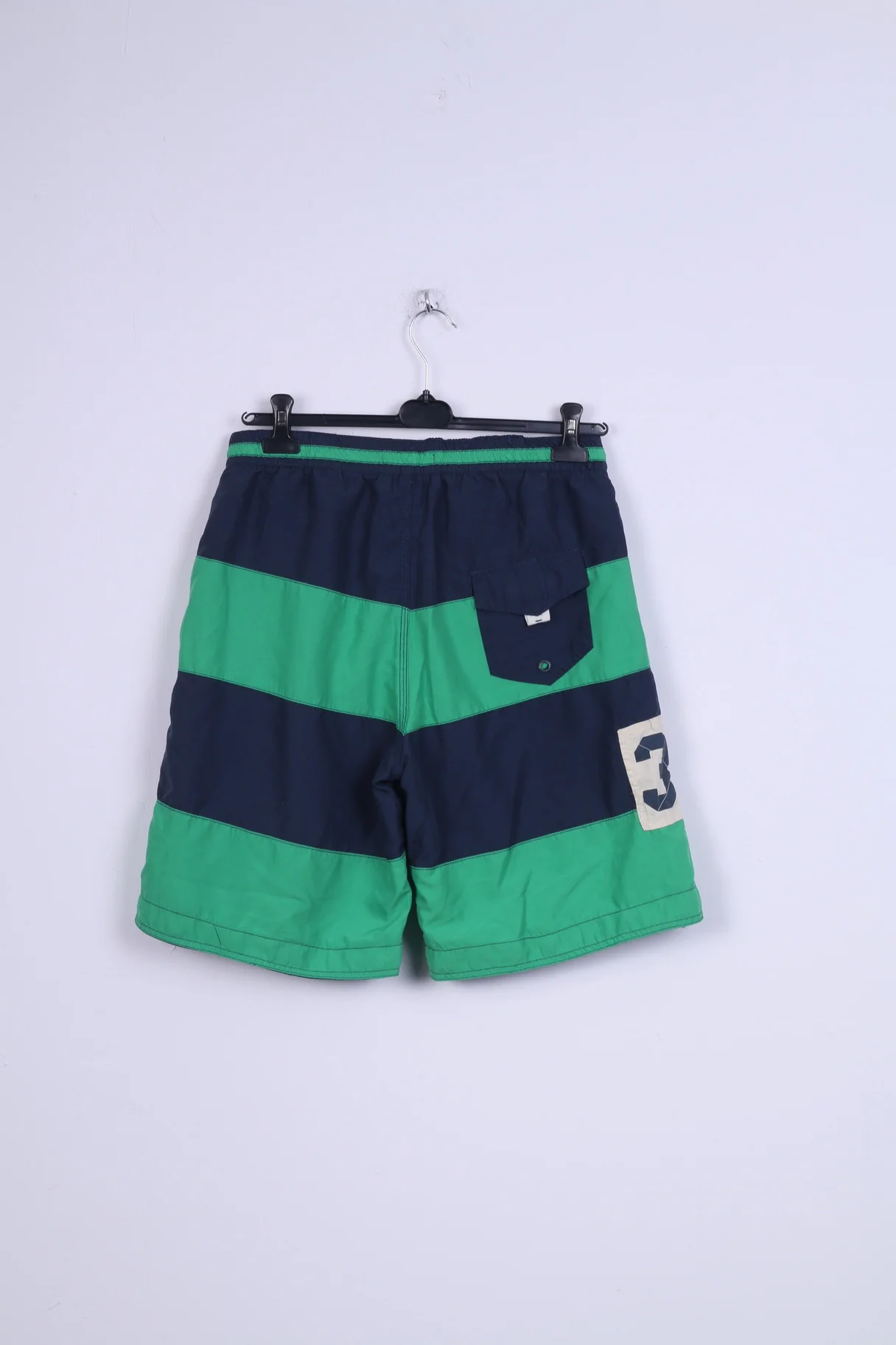 KANGOL Mens L Swimming Shorts Sport Red Sport Green Striped Swimpants - Image 4