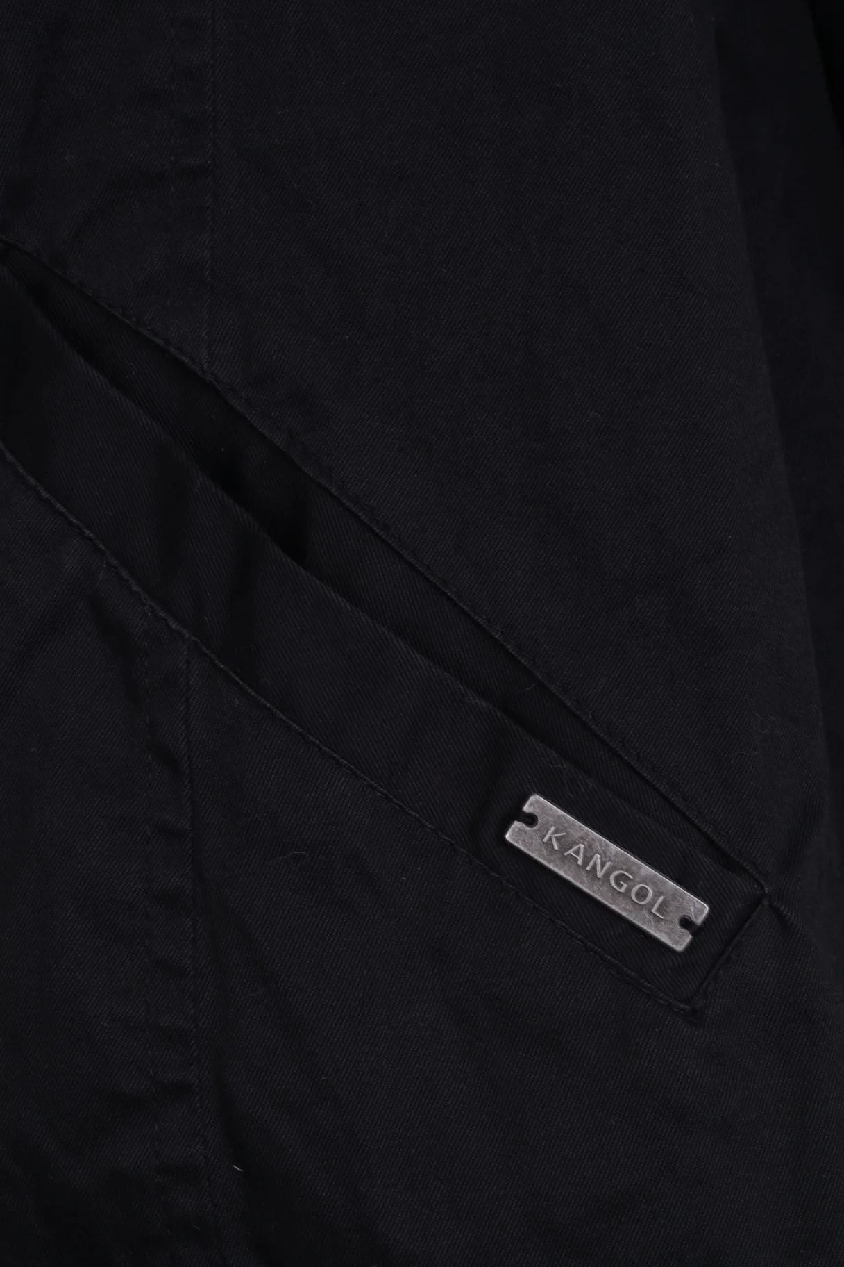 KANGOL Women 14 Jacket Black Buttoned High Low Classic Cotton Top - Image 4