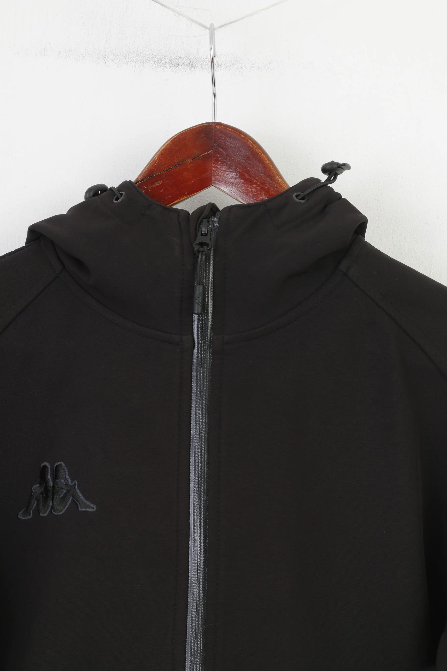 Kappa Woman XL Jacket Black Full Zipper Sport Hood Vintage Top - Image 2