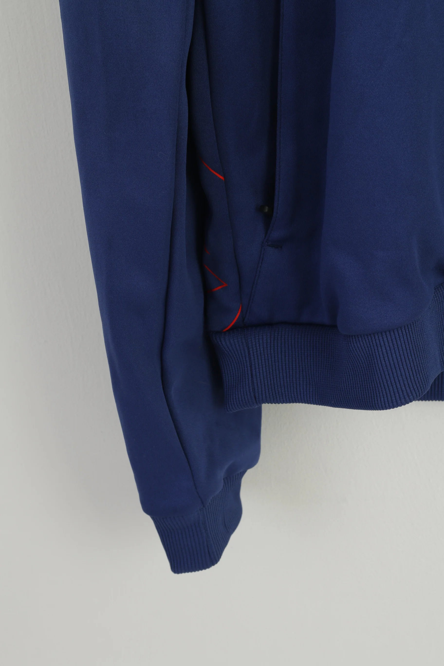 Kempa Men XXL Sweatshirt Blue Shiny Zip Up Sportswear Activewear Track Top - Image 4