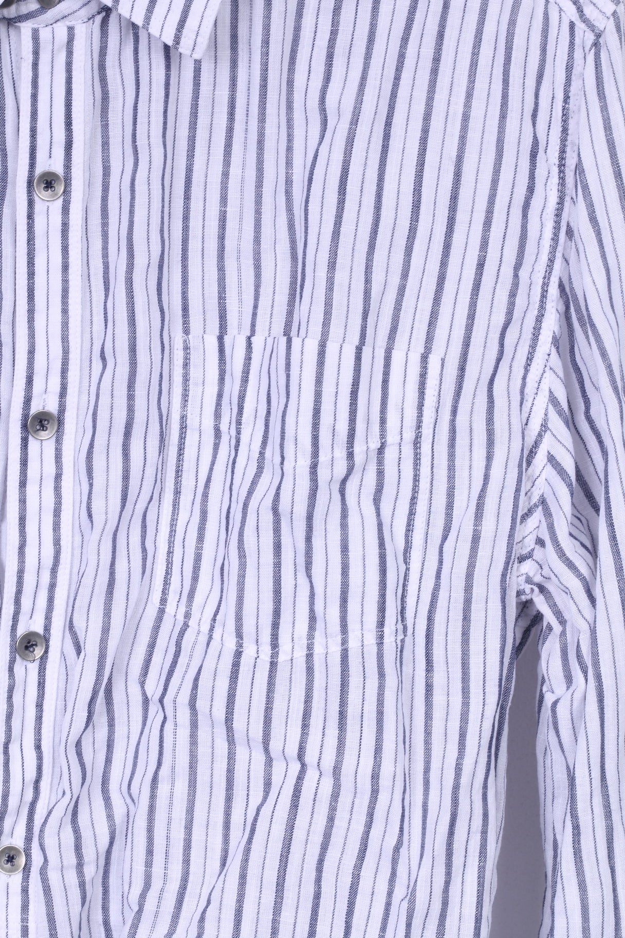 Kenneth Cole Mens L Casual Shirt Cotton Striped Long Sleeve - Image 3