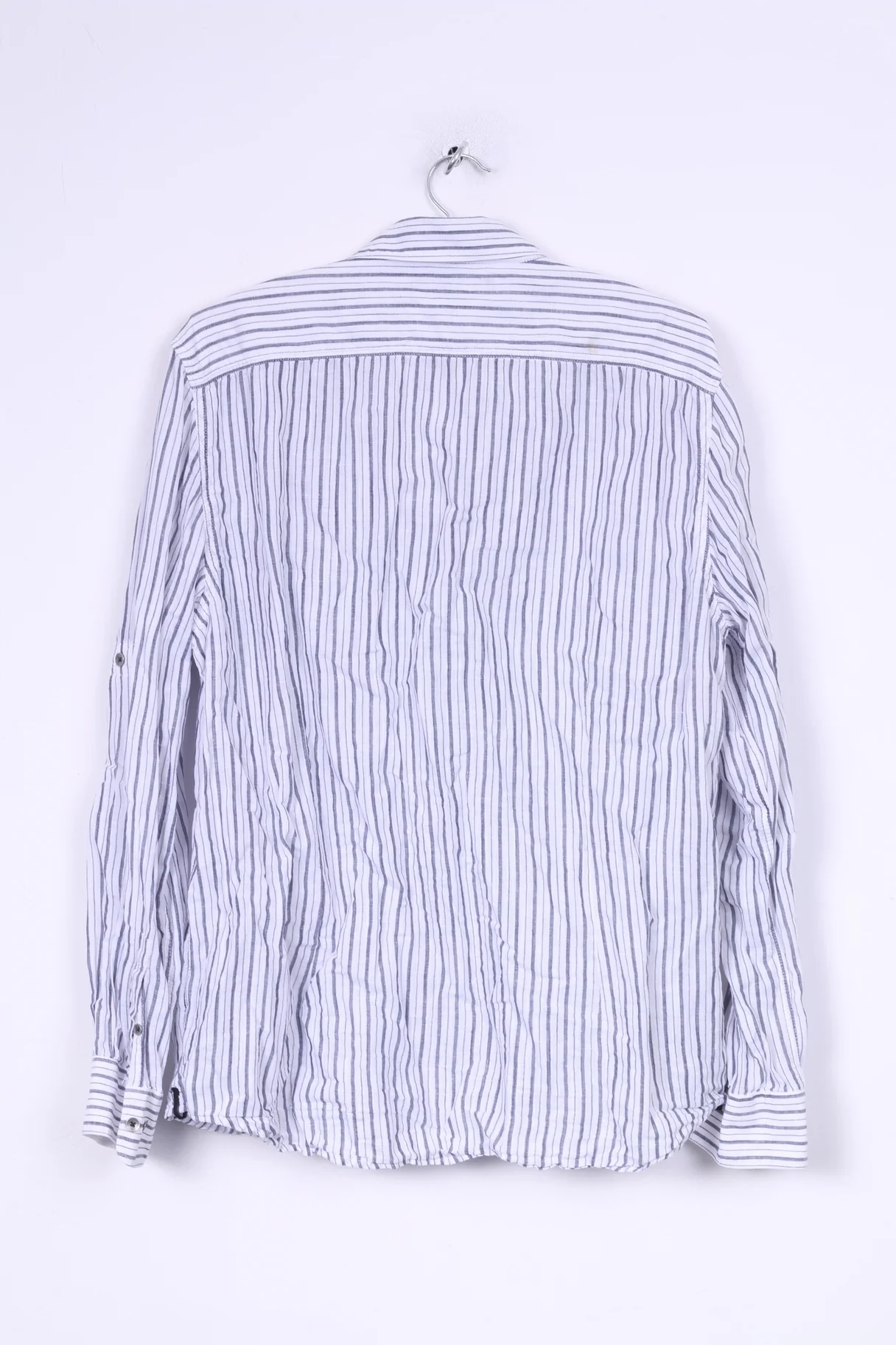 Kenneth Cole Mens L Casual Shirt Cotton Striped Long Sleeve - Image 6