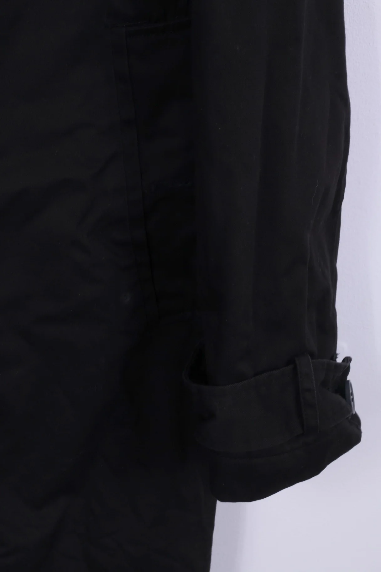 Kenneth Cole Mens XL Long Jacket Coat Single Breasted Cotton Black Full Zipper - Image 3