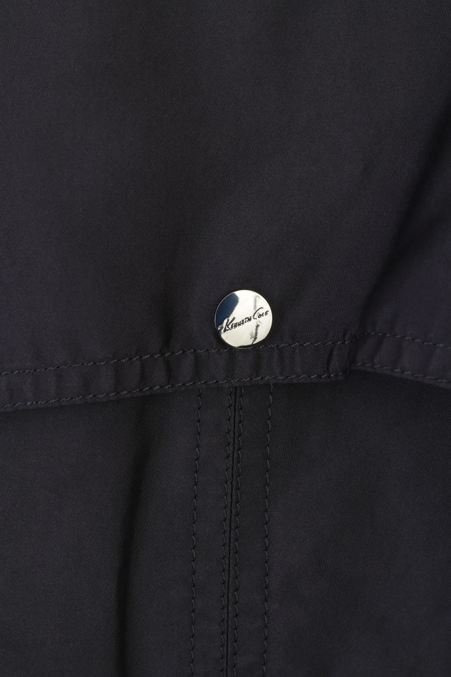Kenneth Cole Women XL (L) Coat Navy Shiny Cotton Full Zipper Casual Lightweight Top - Image 7