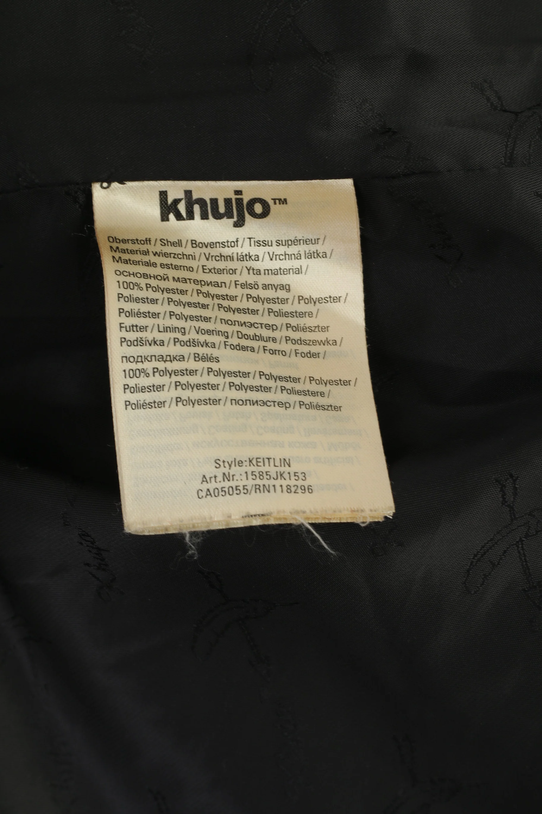 Khujo Women L (M) Coat Gray Striped Vintage Inspired Keitlin Full Zipper Top - Image 5