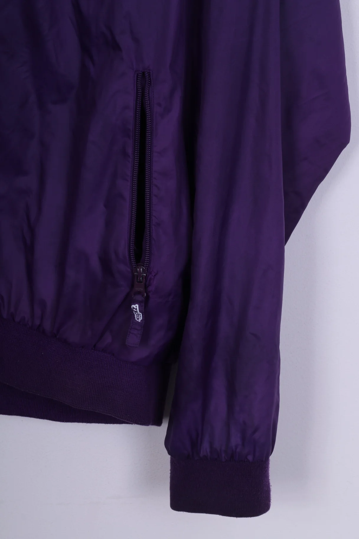 Kickz Men XL Lightweight Jacket Purple Full Zipper Sportswear Hooded Retro Top - Image 3
