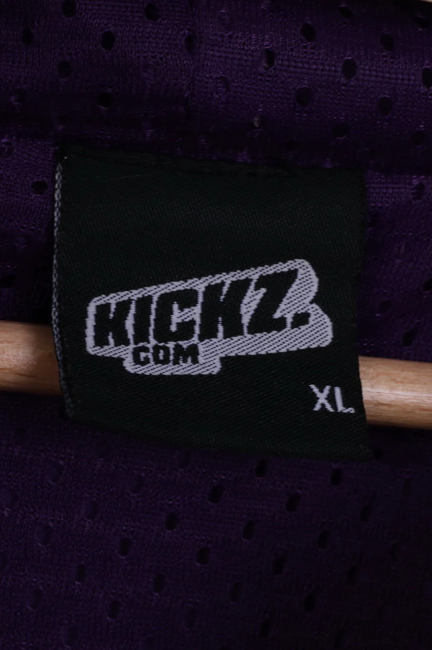 Kickz Men XL Lightweight Jacket Purple Full Zipper Sportswear Hooded Retro Top - Image 4