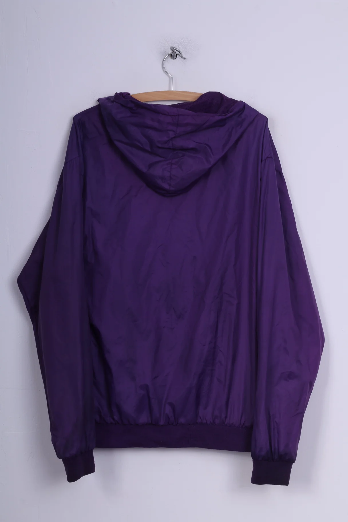 Kickz Men XL Lightweight Jacket Purple Full Zipper Sportswear Hooded Retro Top - Image 6