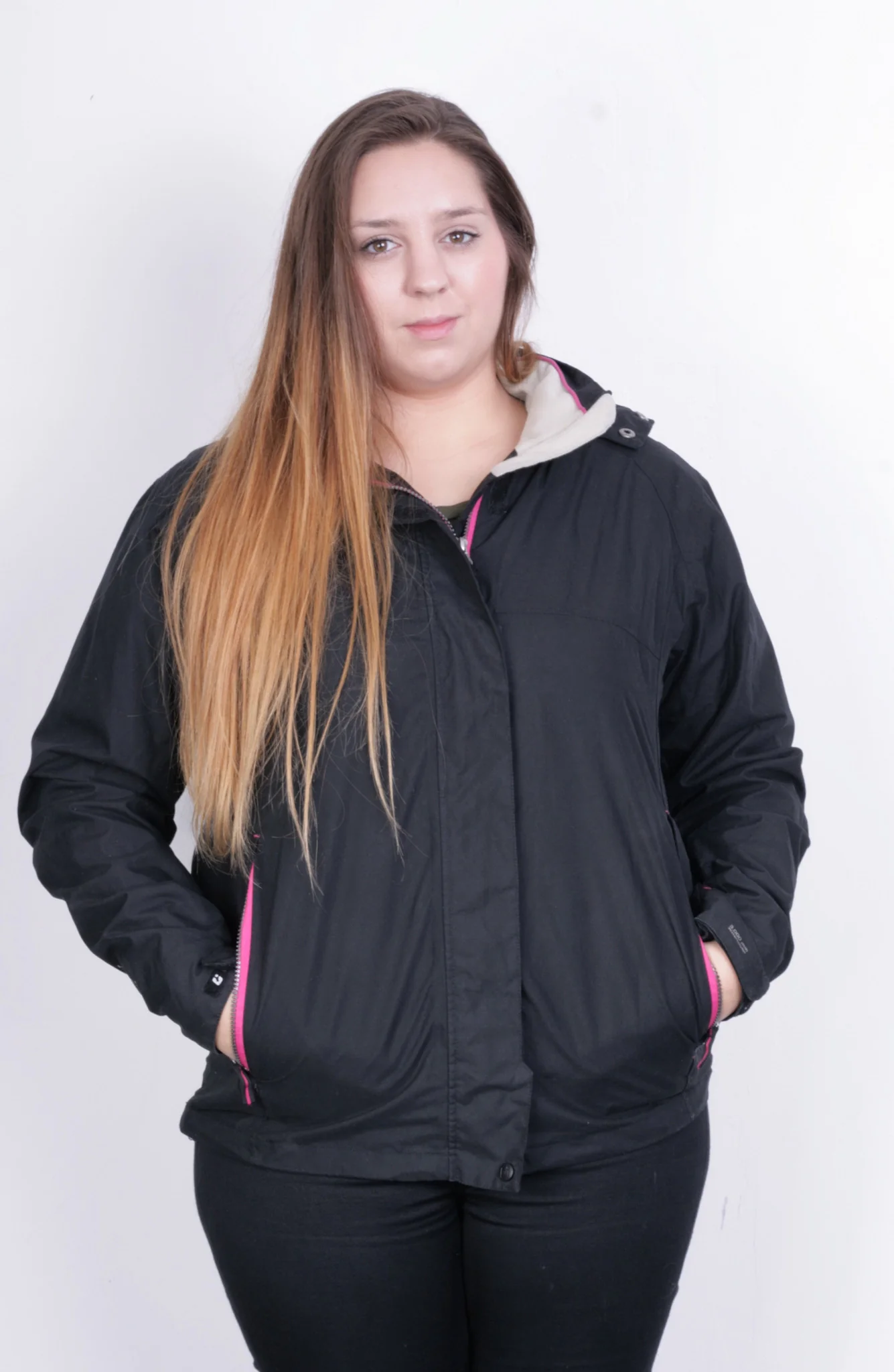 Killtec Womens L 14 Jacket Hood Full Zipper Black Waterproof - Image 3