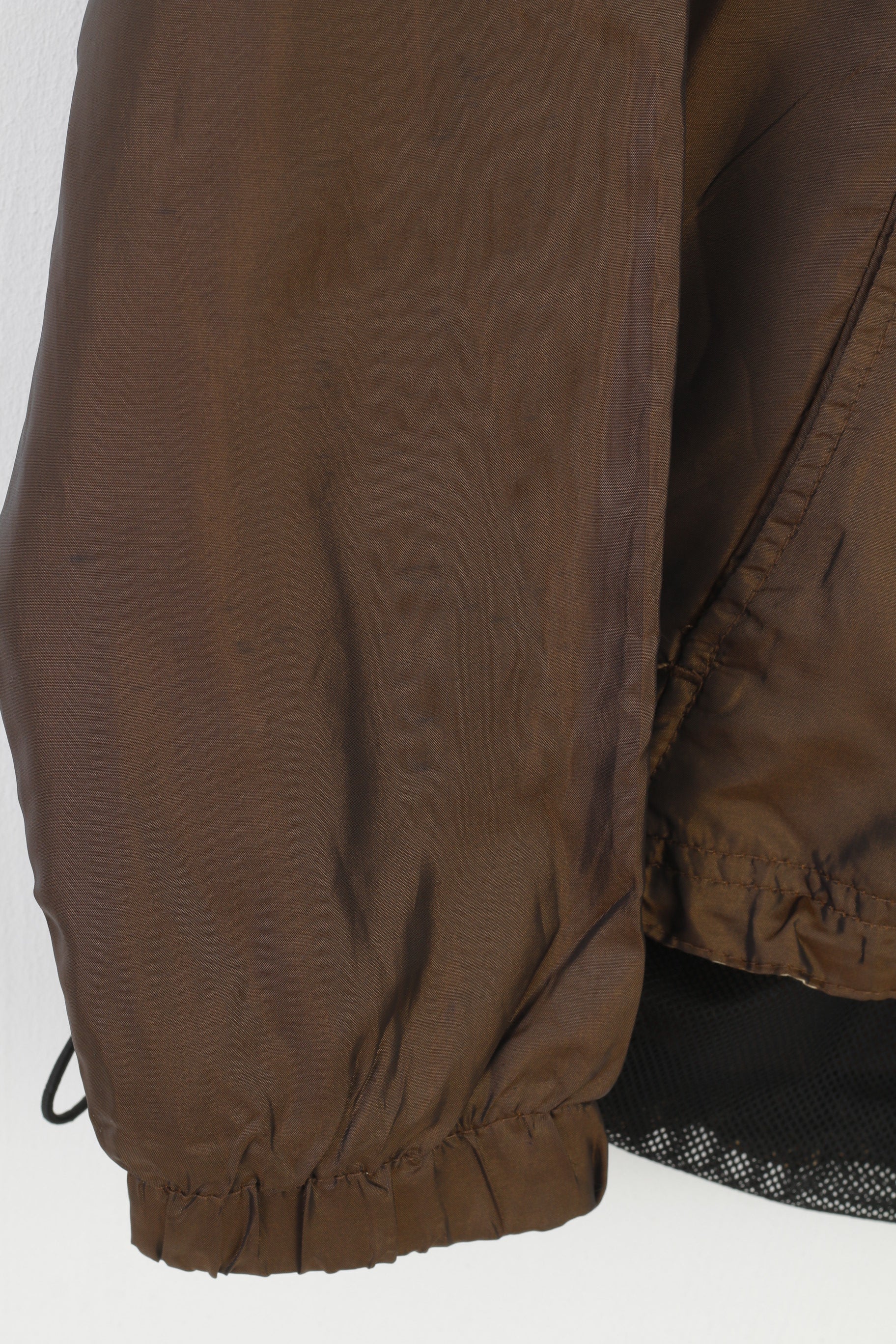 Kim Rogers Women M Jacket Brown Shiny Nylon Full Zipper Collar Vintage Top - Image 3