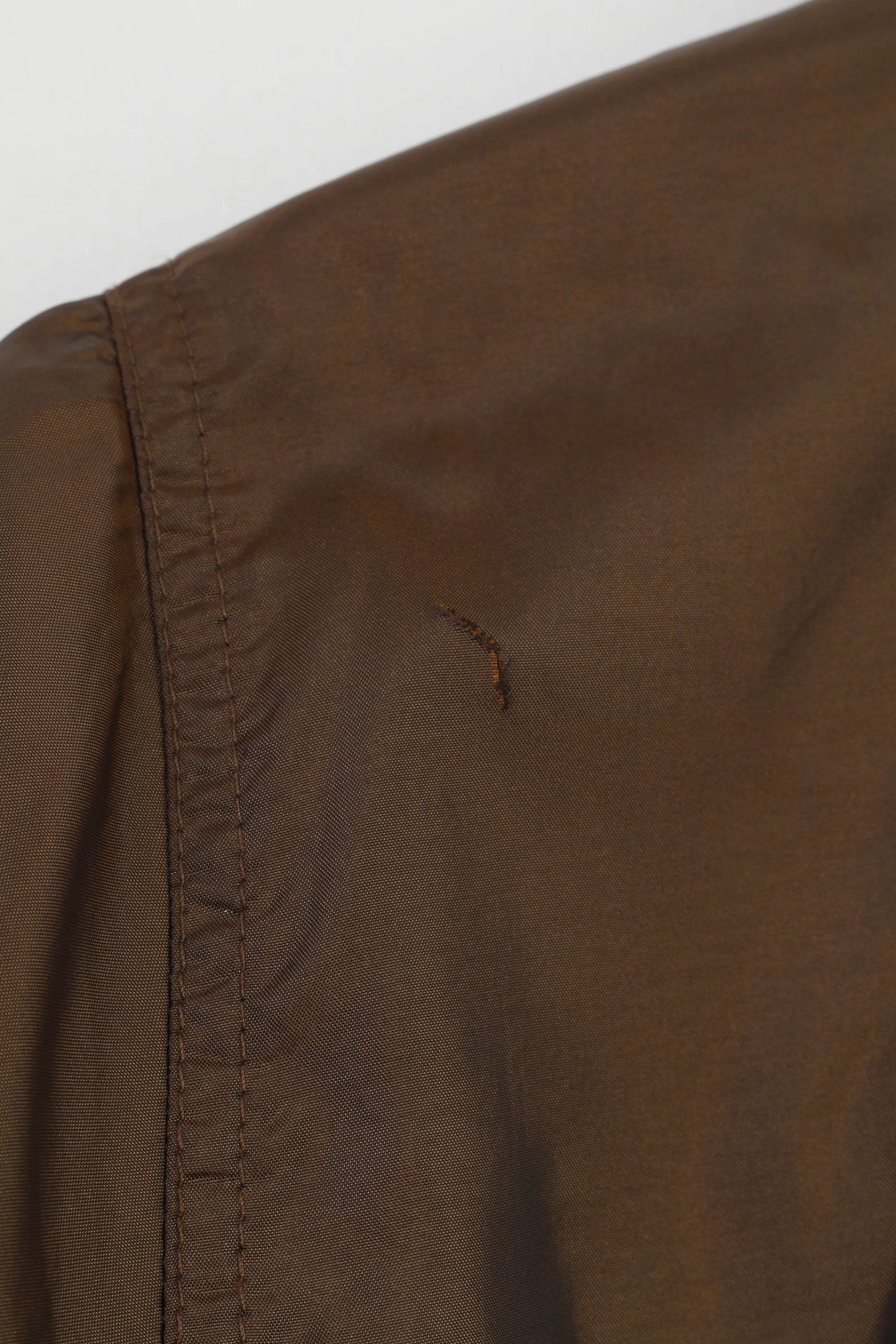 Kim Rogers Women M Jacket Brown Shiny Nylon Full Zipper Collar Vintage Top - Image 5