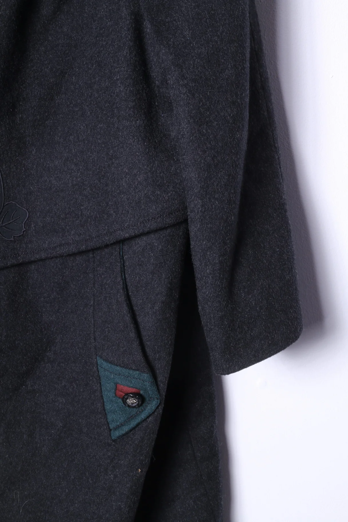 Kohler &Krenzer Alpacca Loden Women 48 2XL Jacket Wool Dark Grey Buttons Front - Image 3