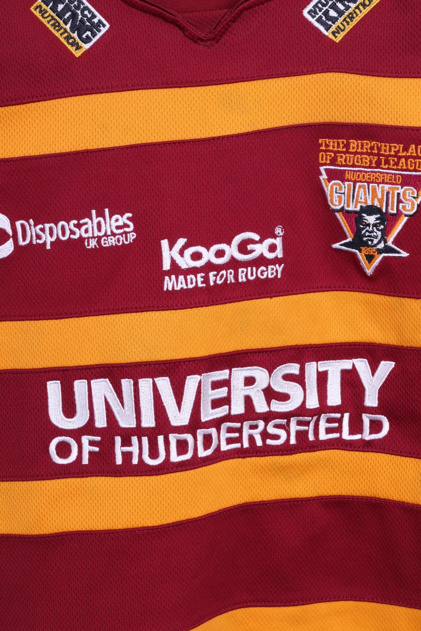 KooGa Giants Womens XS/S Rugby Shirt Maroon Orange Top Sport - Image 3