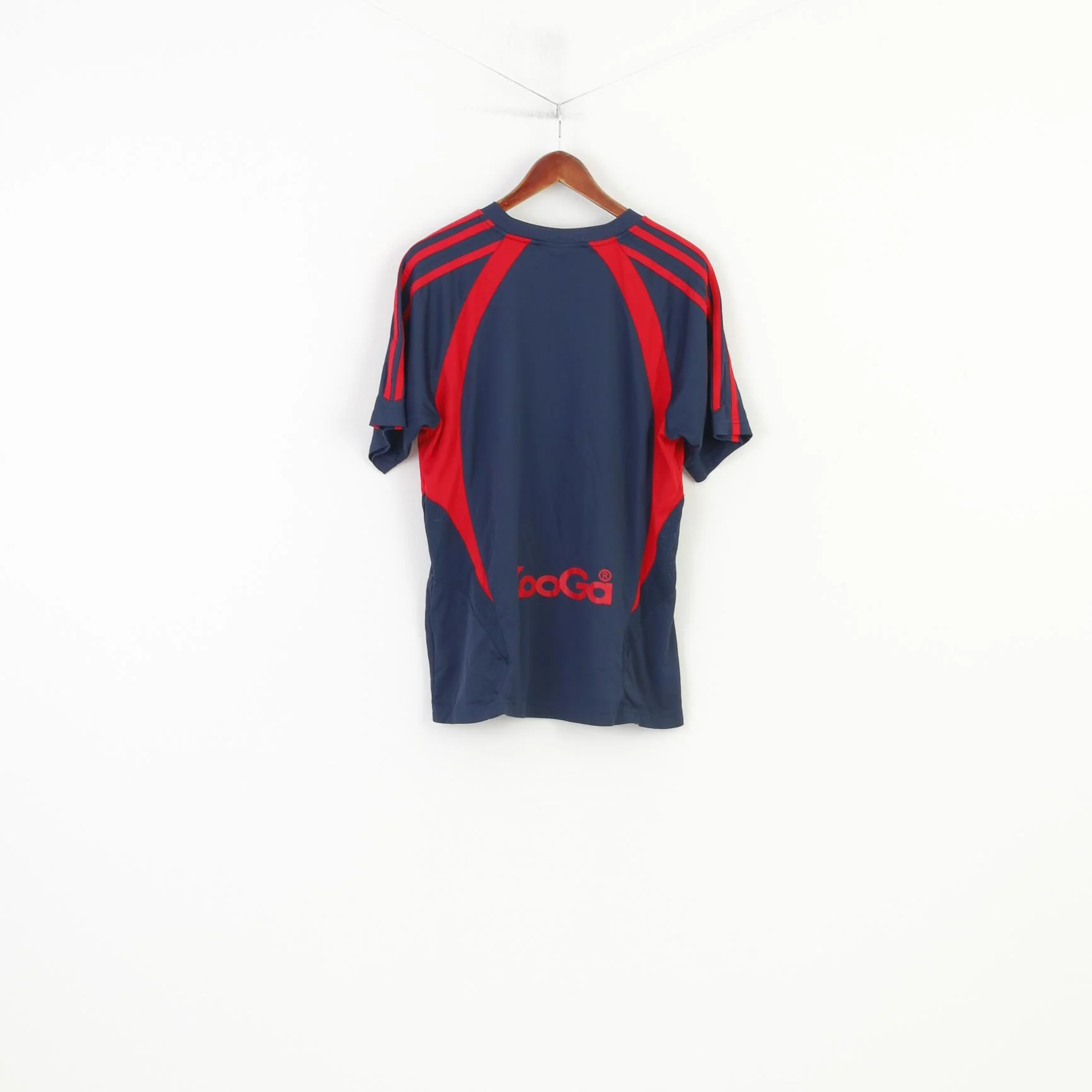 Kooga Men L Shirt Training Sportswear Short Sleeve Navy Vintage Manchester Rugby Club Top - Image 7