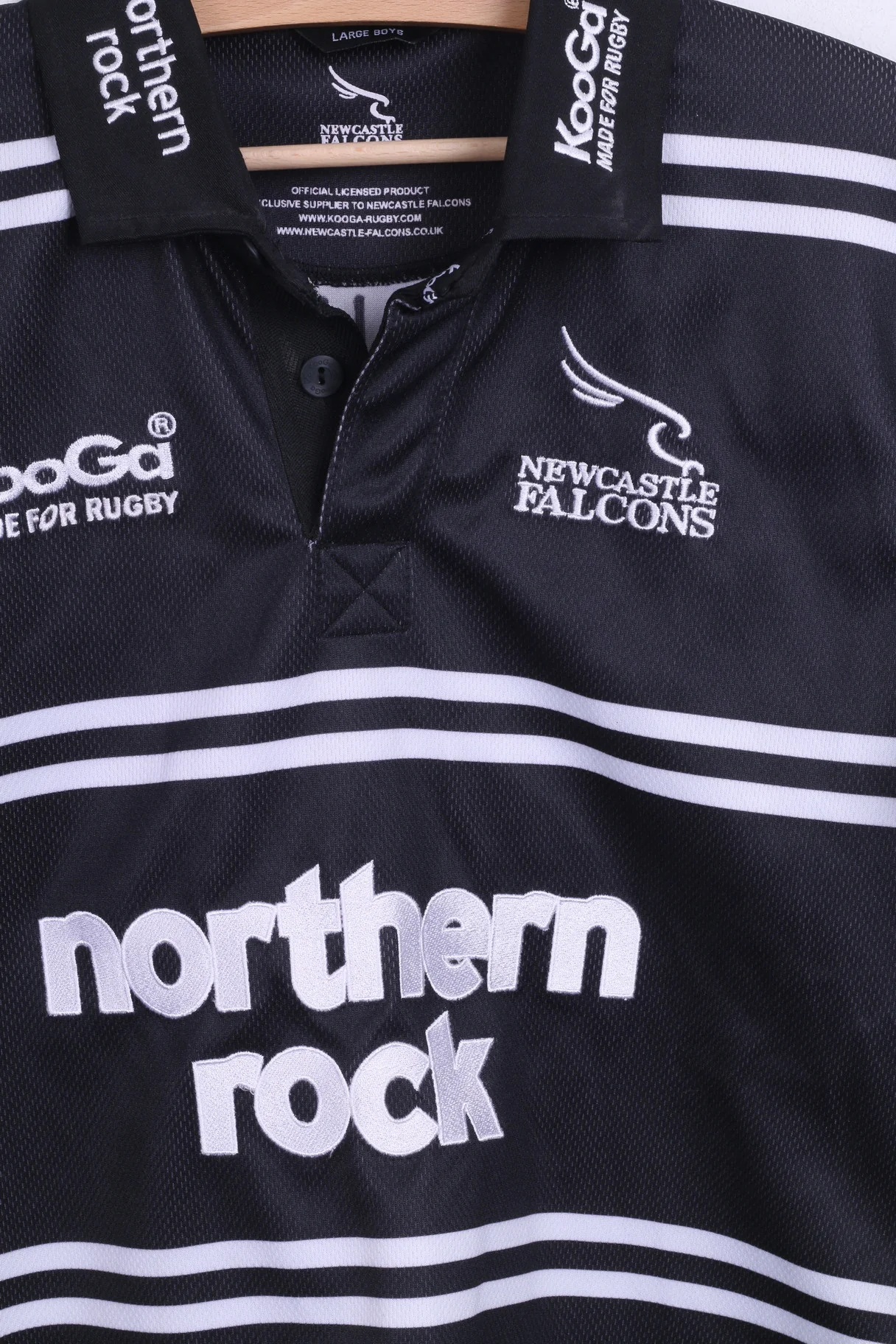 Kooga Newcastle Falcons XS Boys Shirt Black Sport Kooga Rugby - Image 3