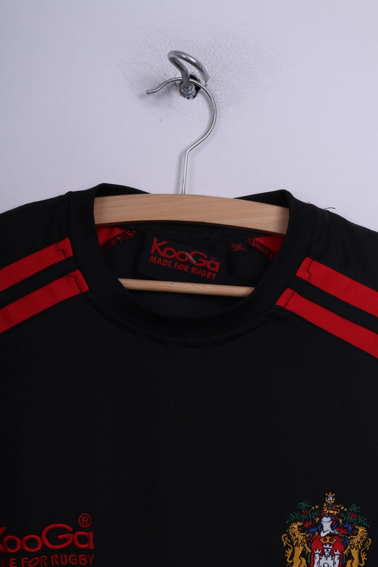 Kooga Wigan Warriors Mens SML Shirt Jersey Black Sport Short Sleeve Rugby JJb - Image 2