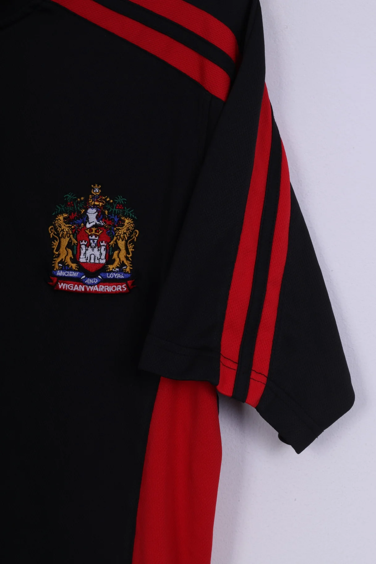 Kooga Wigan Warriors Mens SML Shirt Jersey Black Sport Short Sleeve Rugby JJb - Image 3