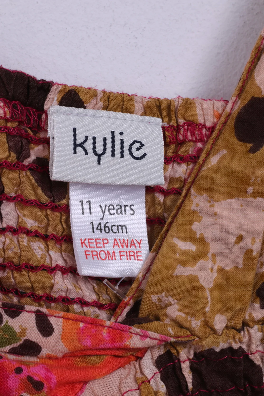 Kylie Girls 11Yrs/146cm Tank Top Dress Midi Flower Printed Cotton Summer - Image 3